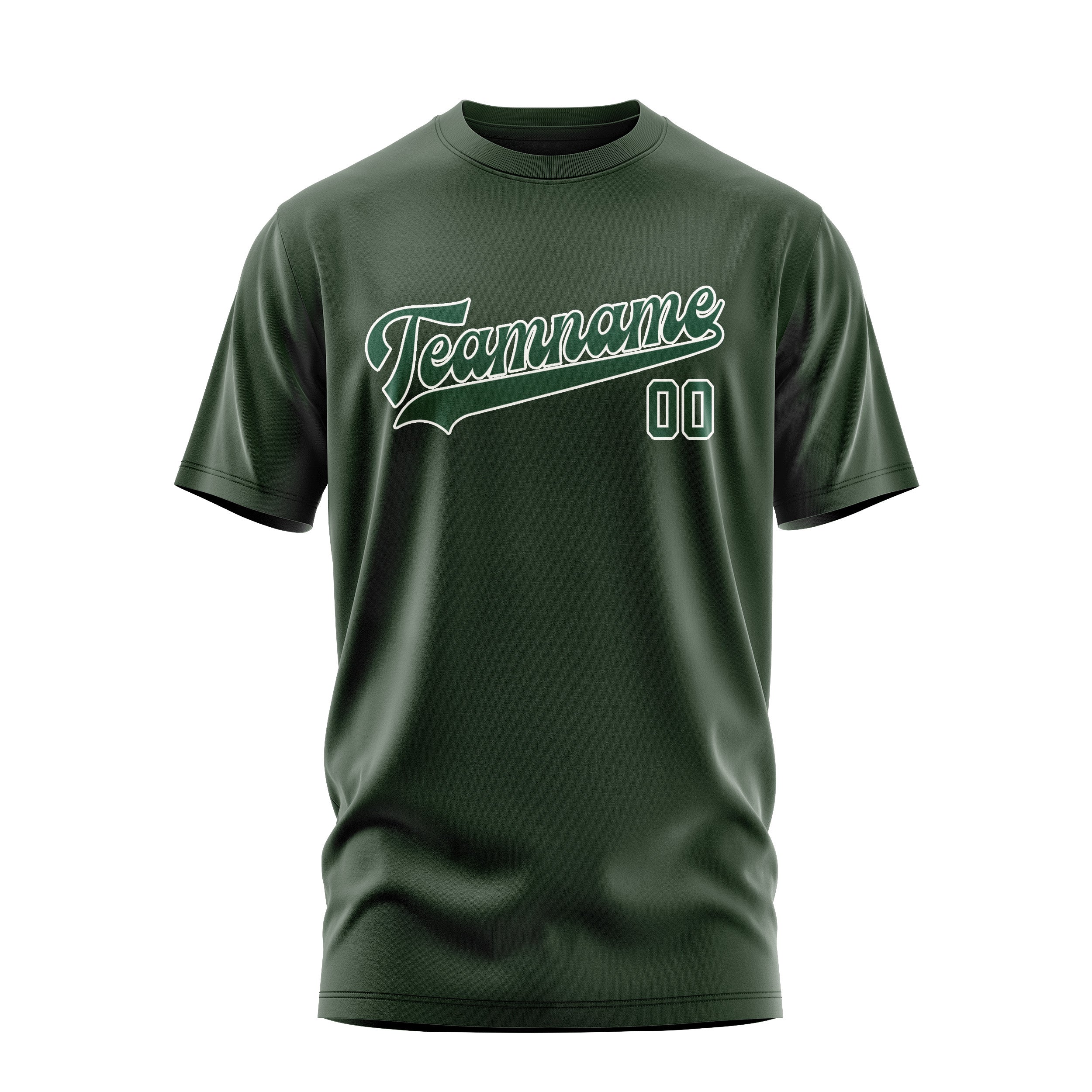 Custom Dark Green Green T-Shirt