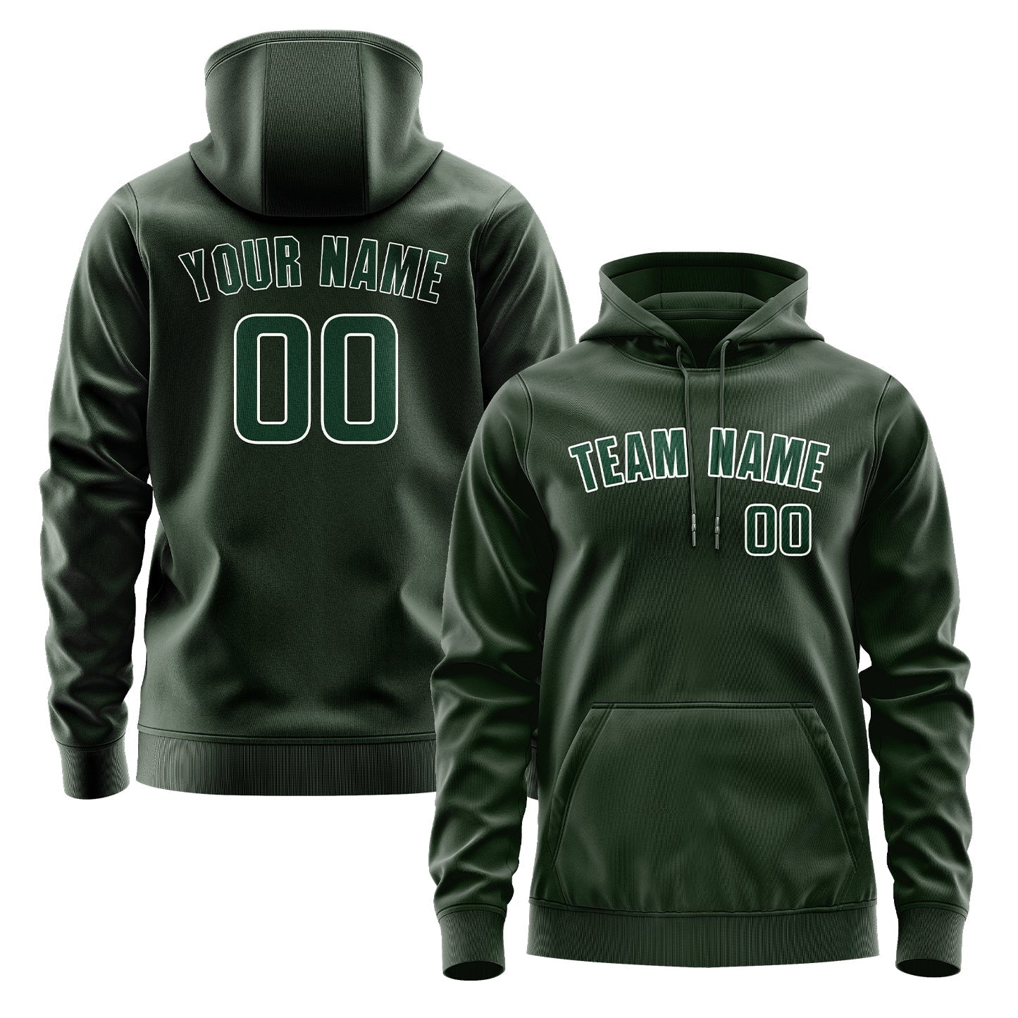 Custom Dark Green Green Hoodie