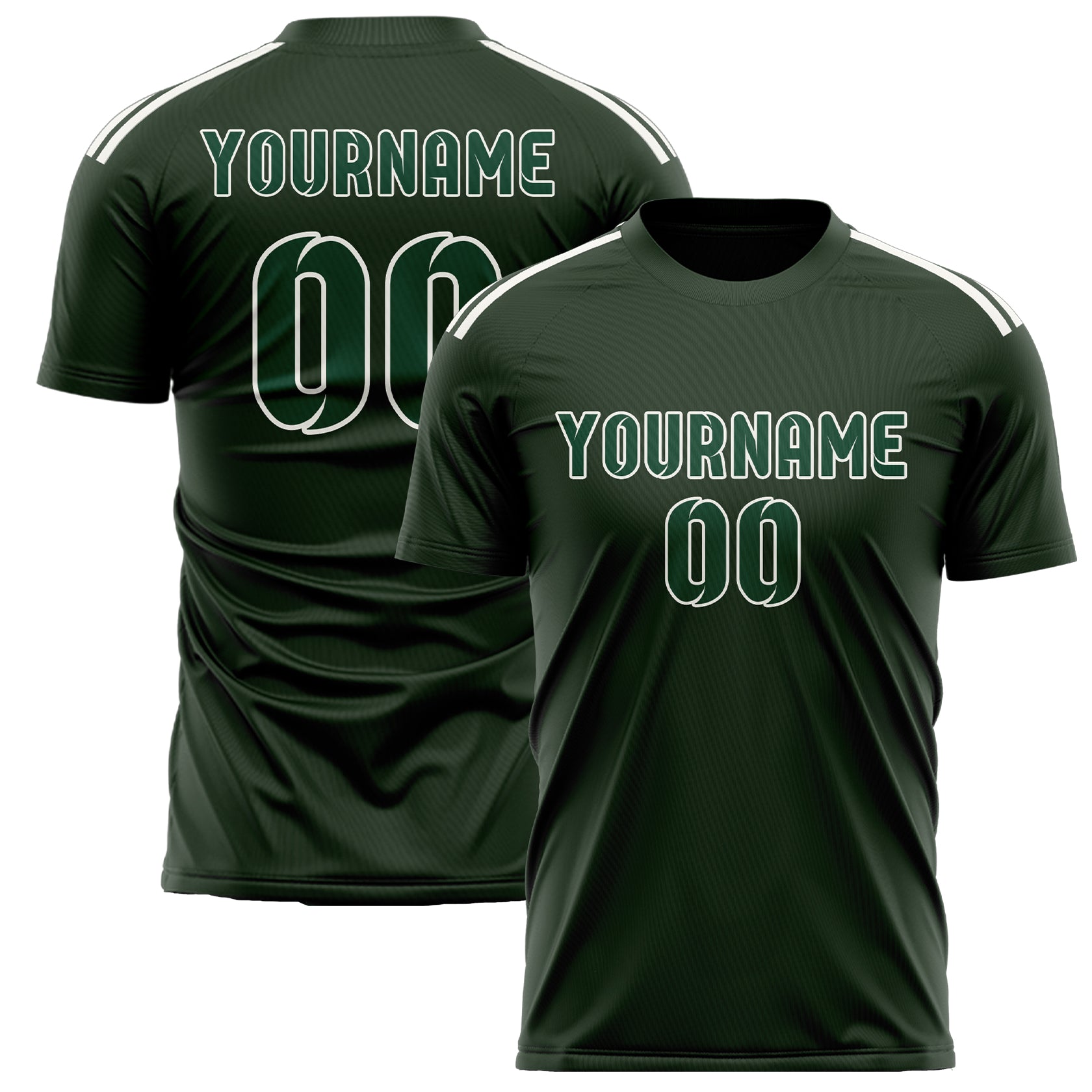 Custom Dark Green Green Soccer Jersey