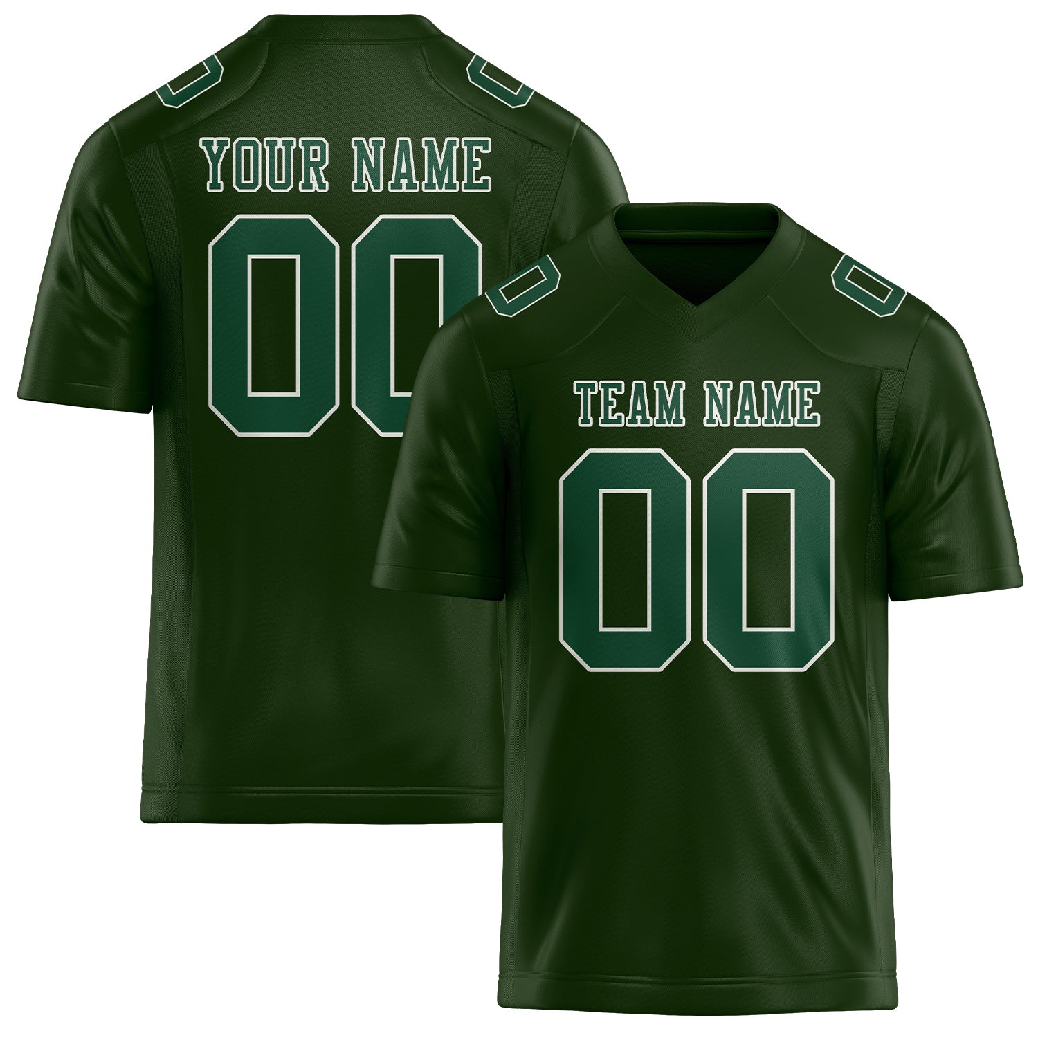 Custom Dark Green Green Football Jersey