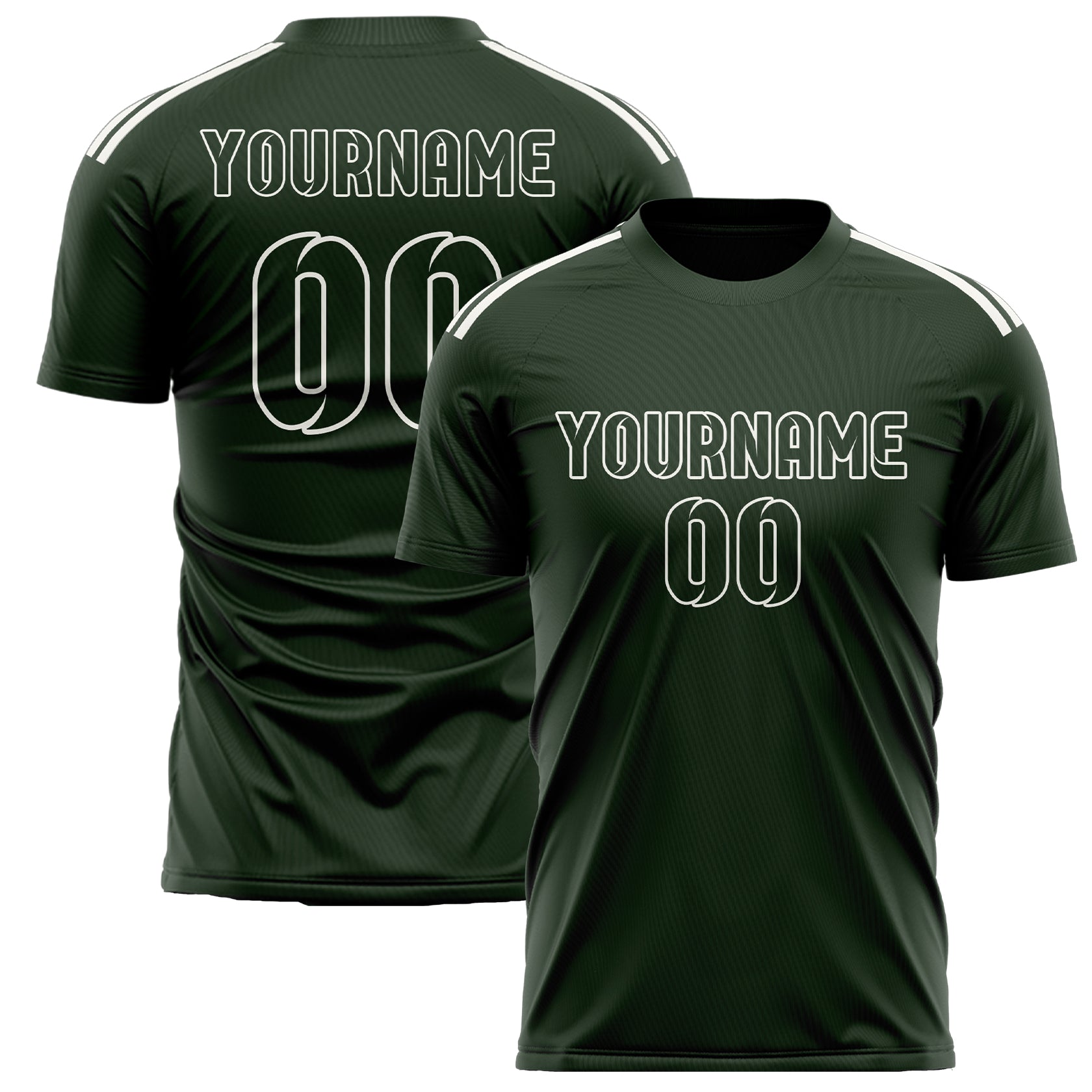Custom Dark Green Dark Green Soccer Jersey