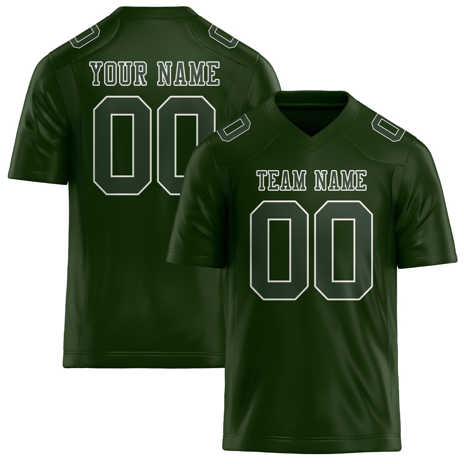 Custom Dark Green Dark Green Football Jersey