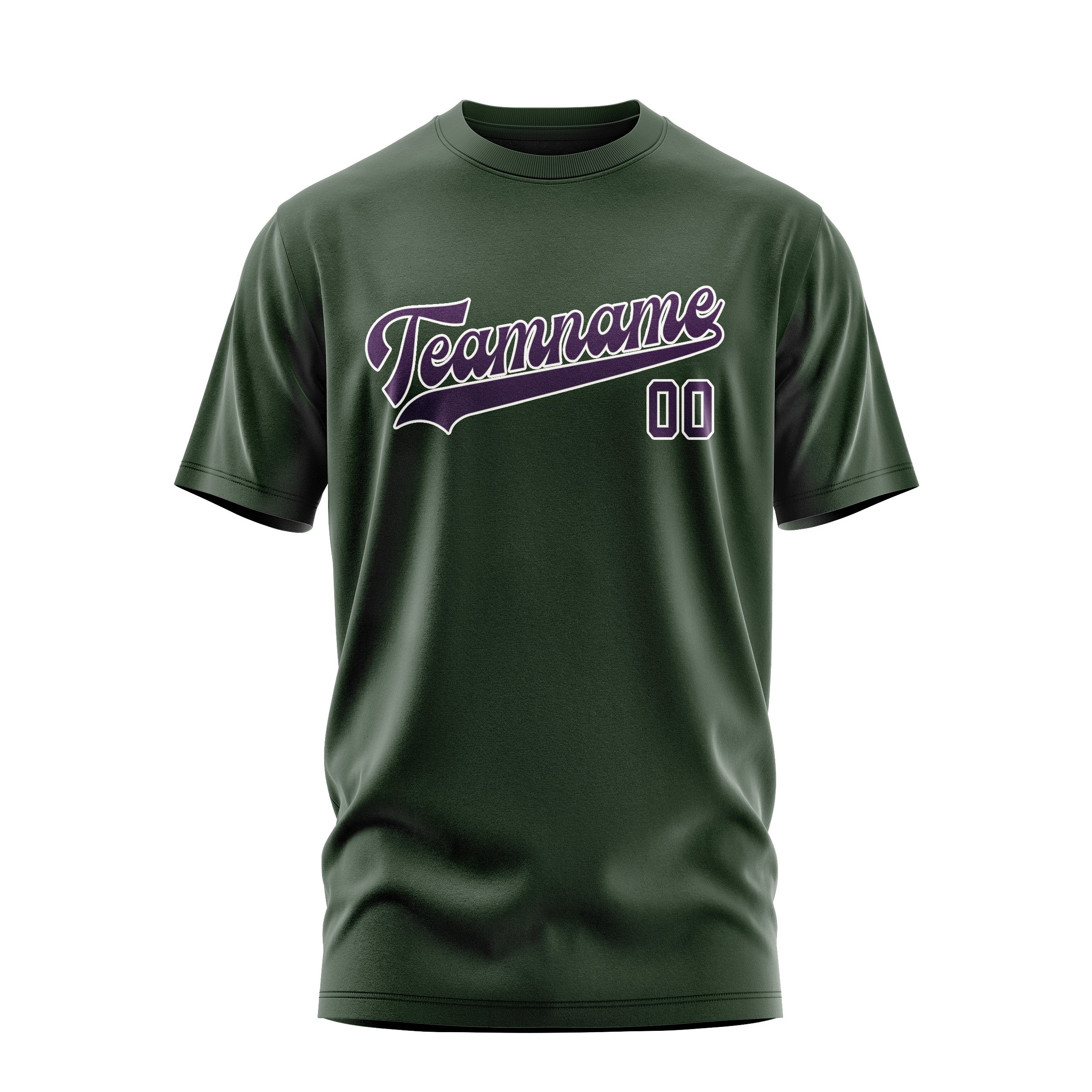 Custom Dark Green Purple T-Shirt