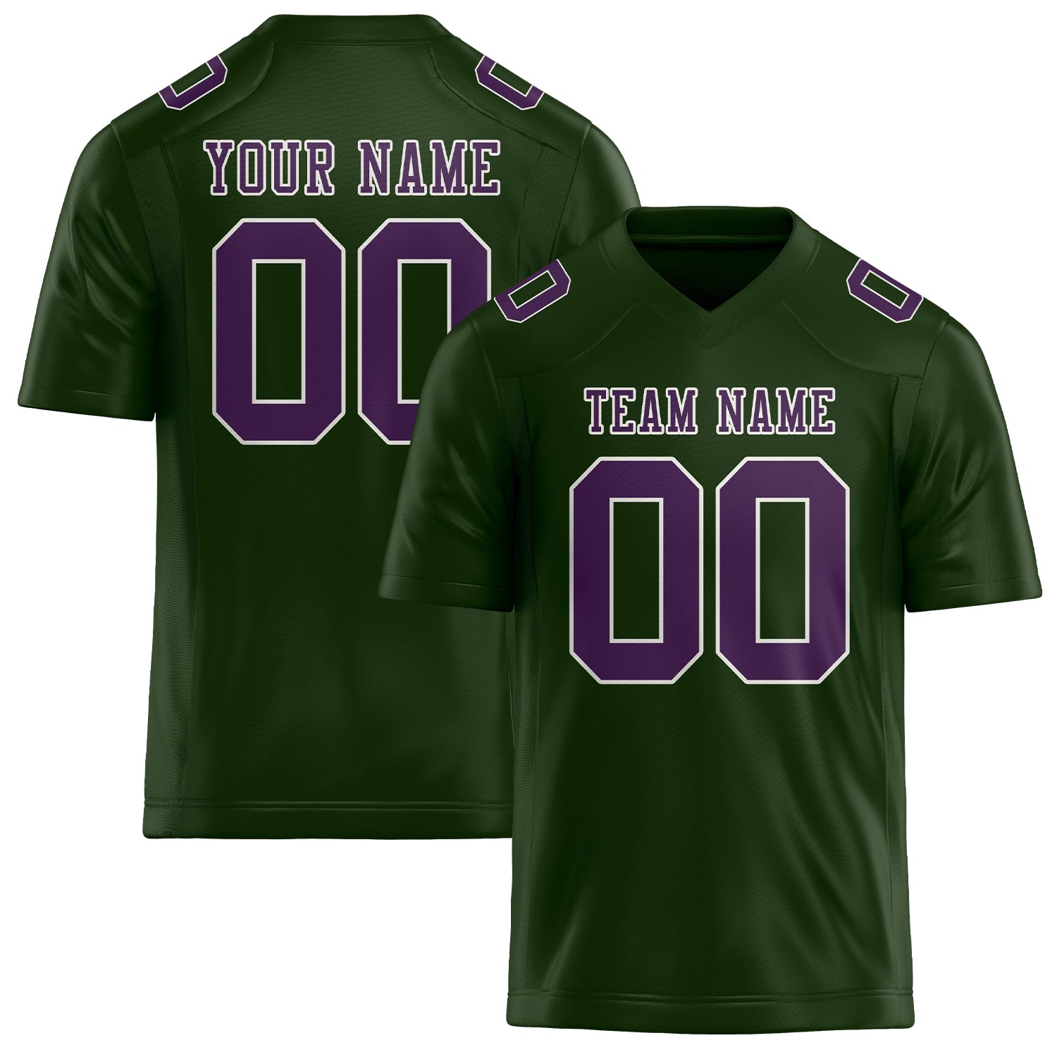 Custom Dark Green Purple Football Jersey