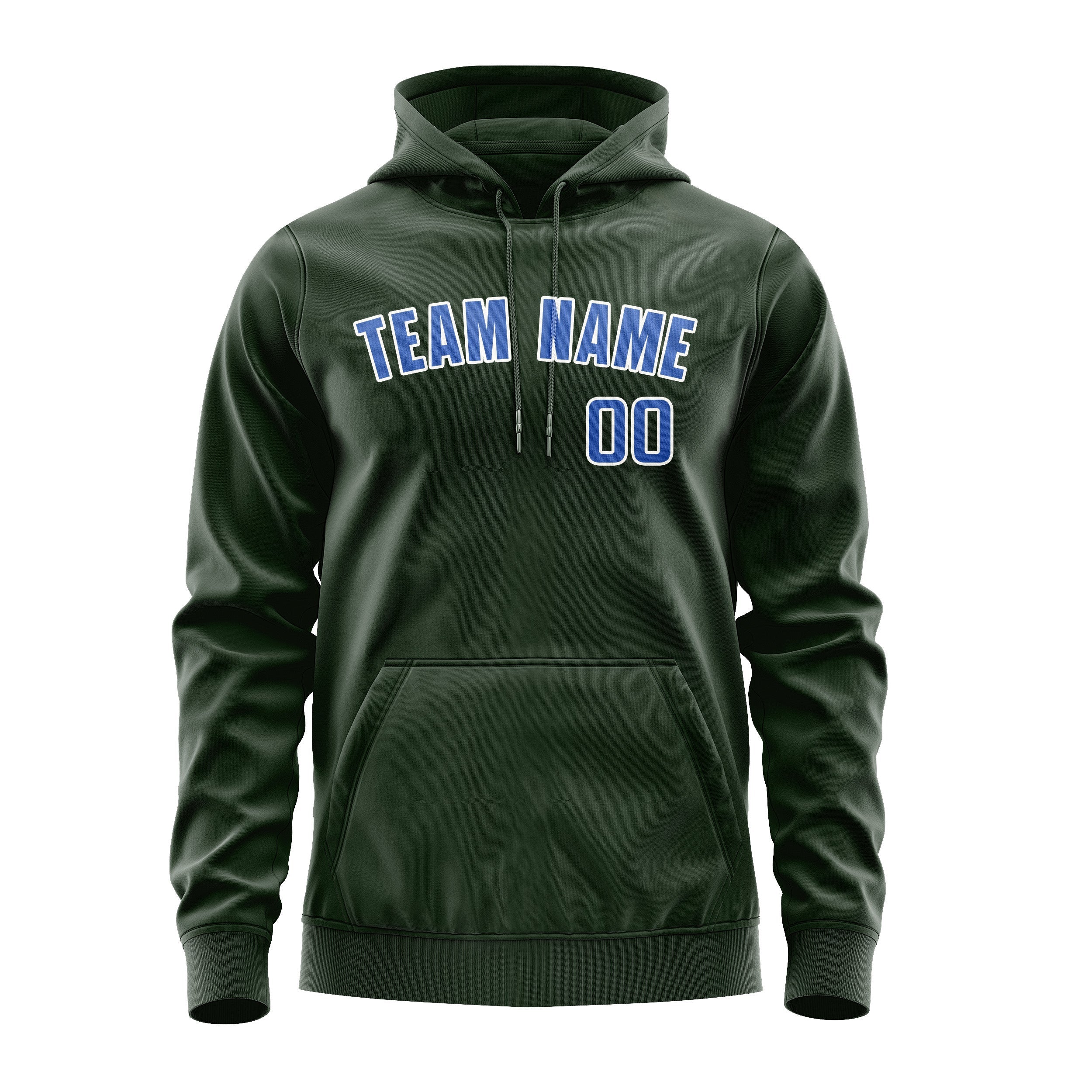 Custom Dark Green Sky Blue Hoodie