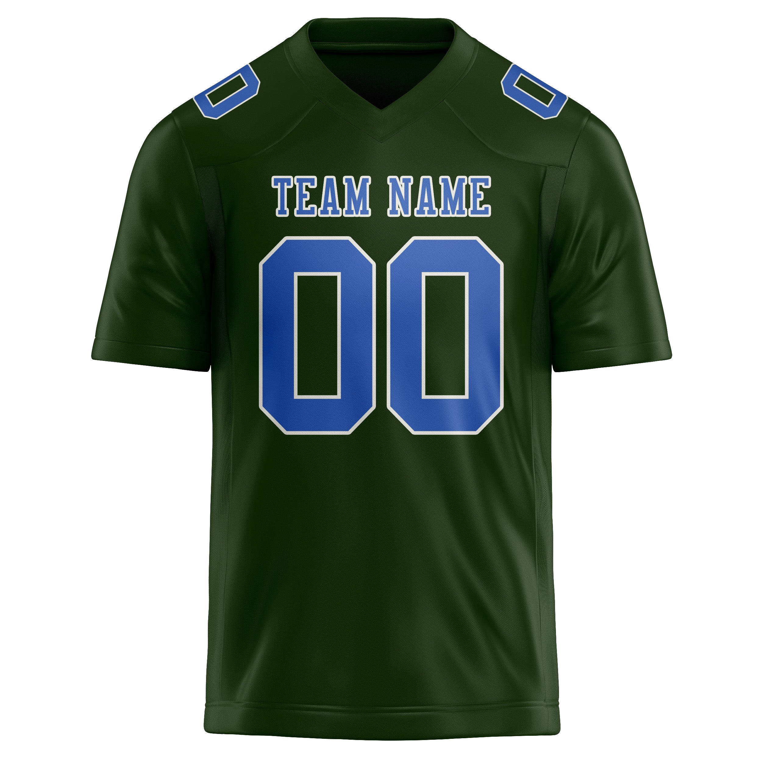 Custom Dark Green Sky Blue Football Jersey