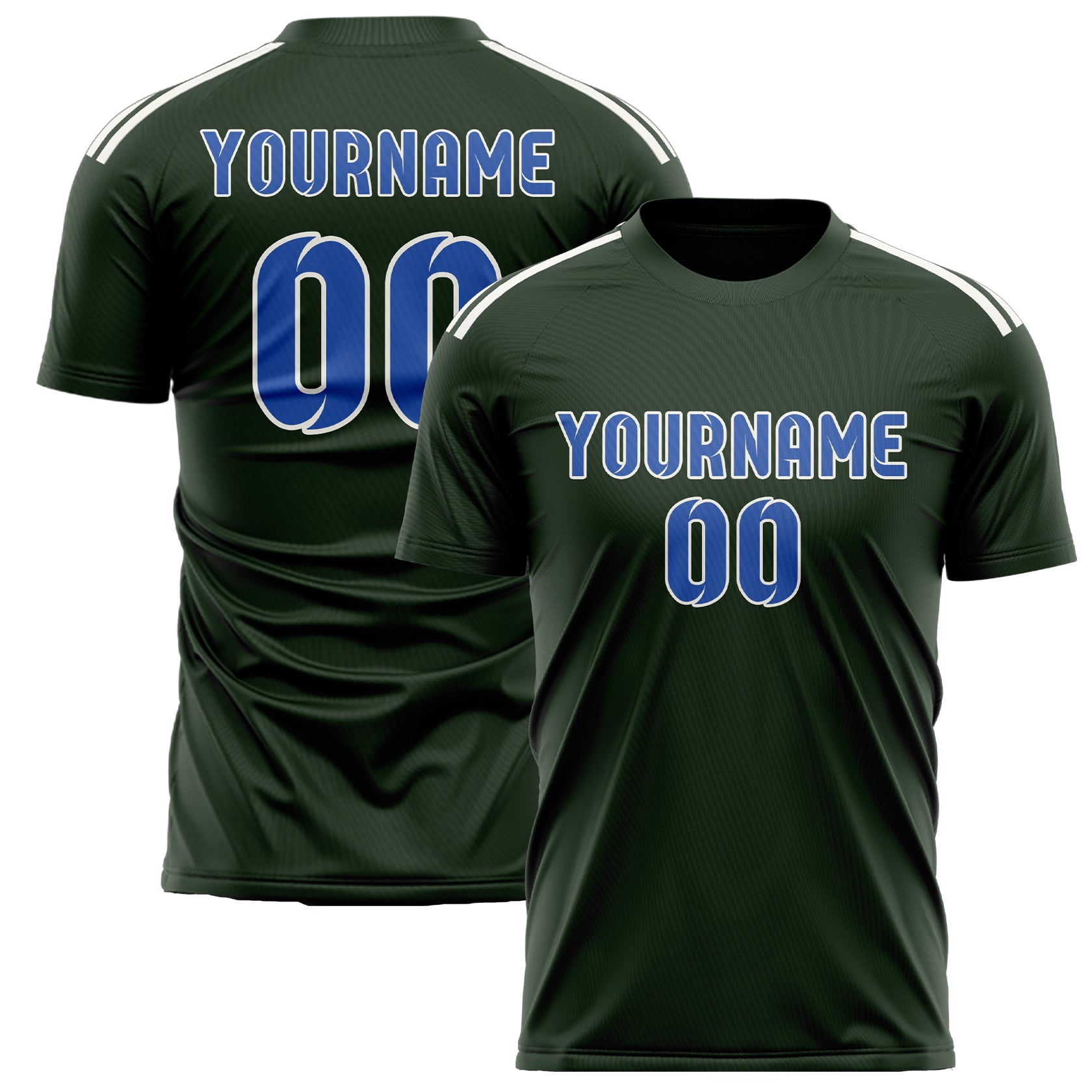 Custom Dark Green Sky Blue Soccer Jersey