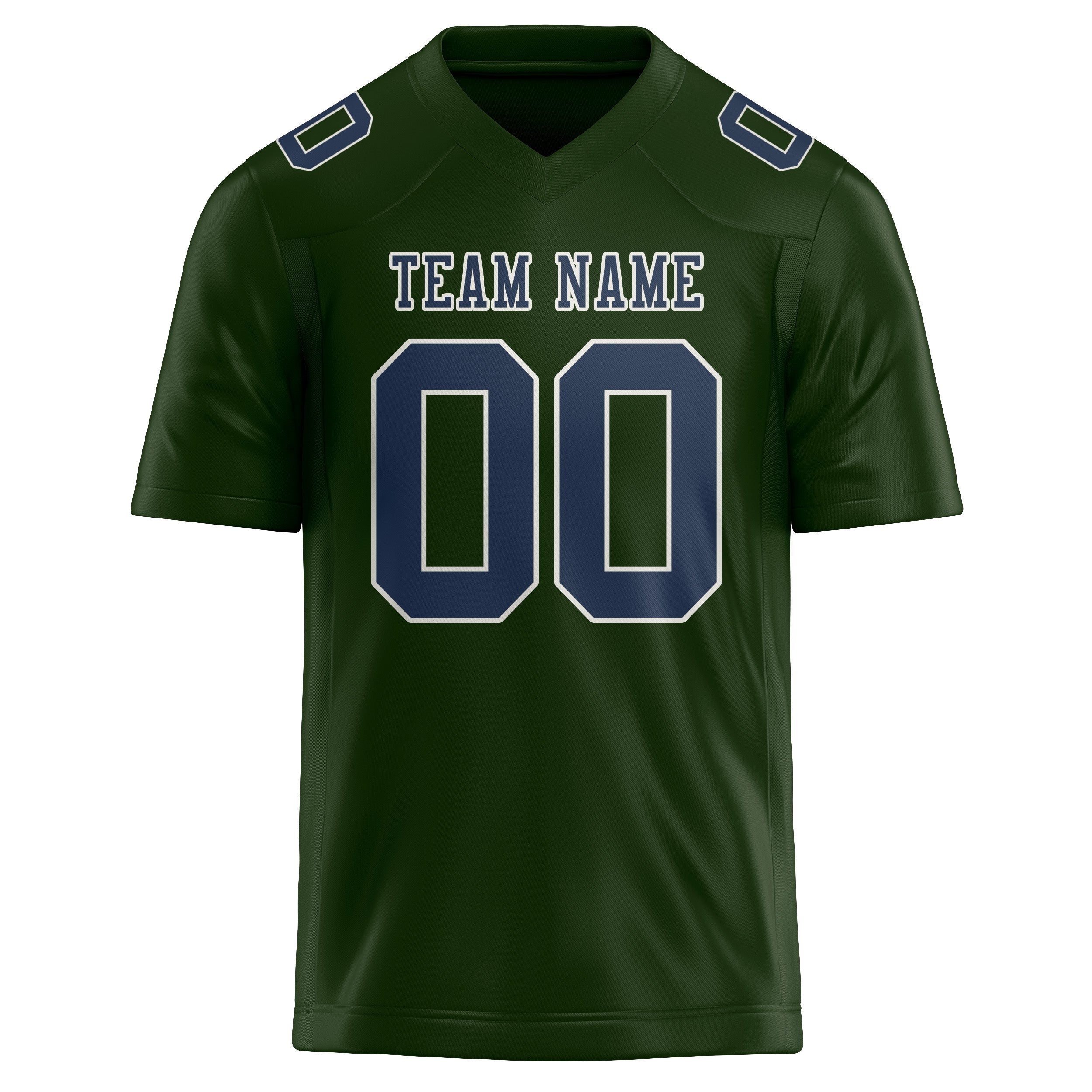 Custom Dark Green Blue Football Jersey