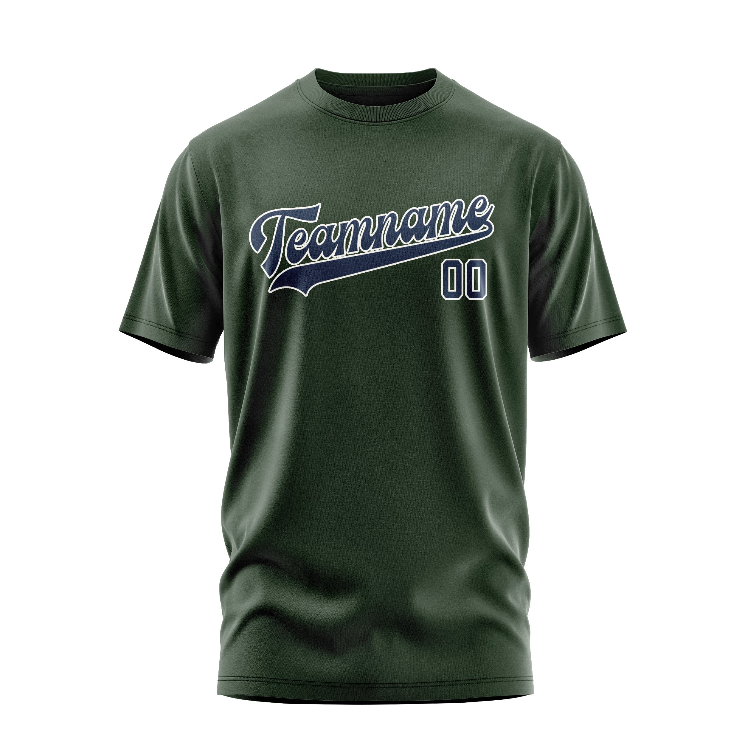 Custom Dark Green Blue T-Shirt