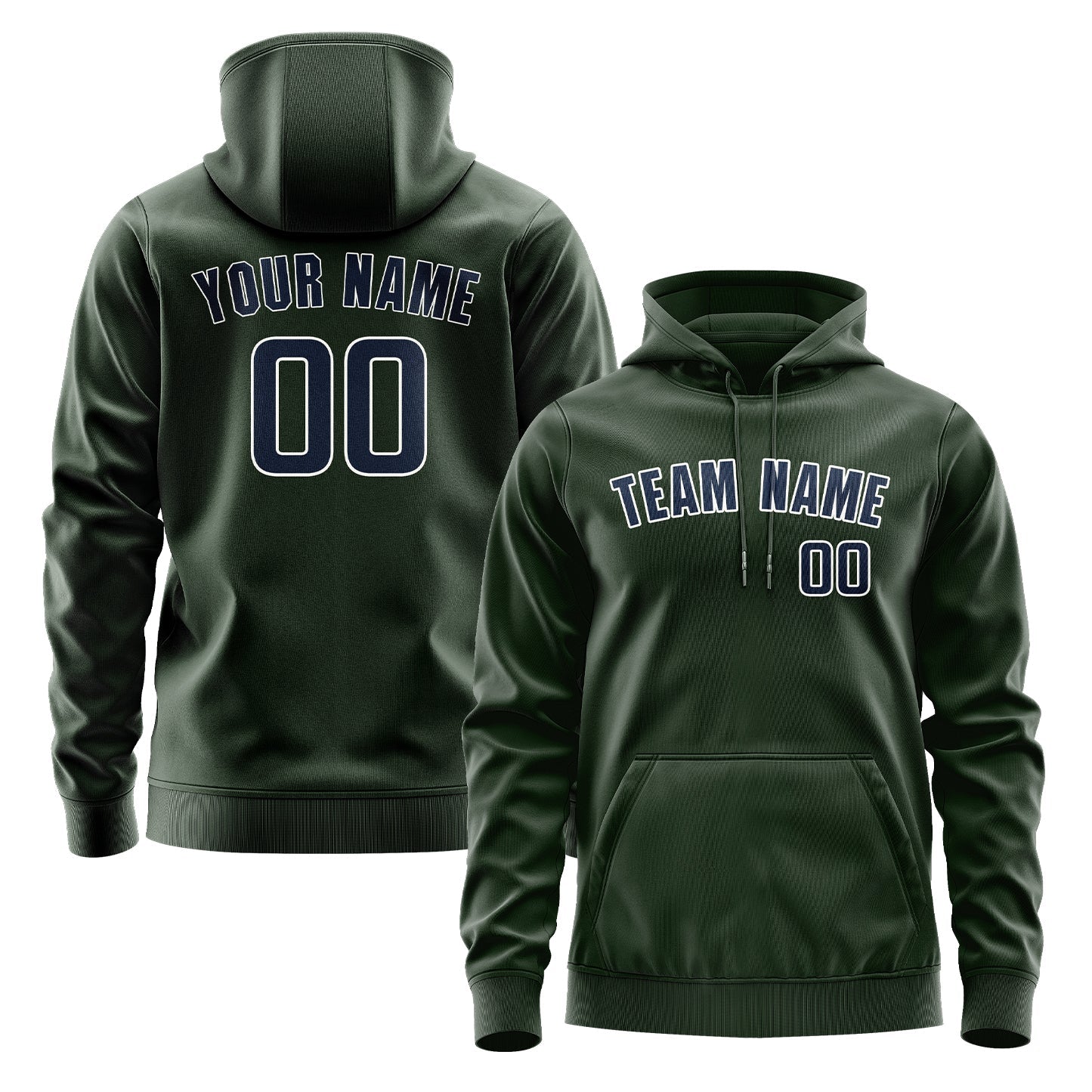 Custom Dark Green Blue Hoodie