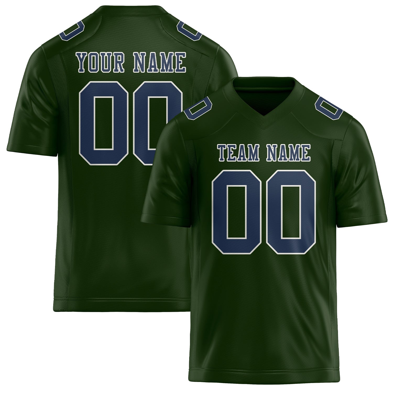 Custom Dark Green Blue Football Jersey