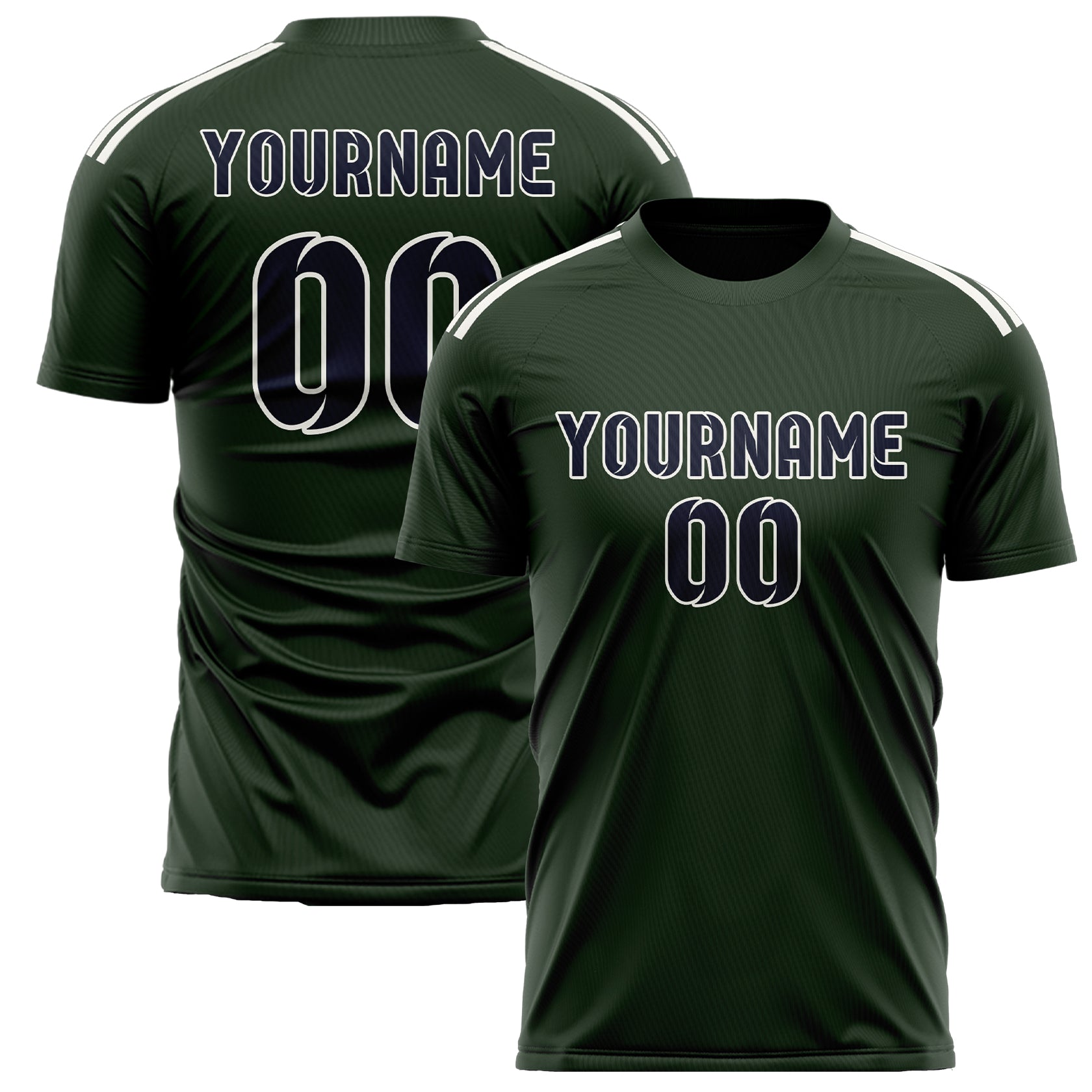 Custom Dark Green Navy Soccer Jersey