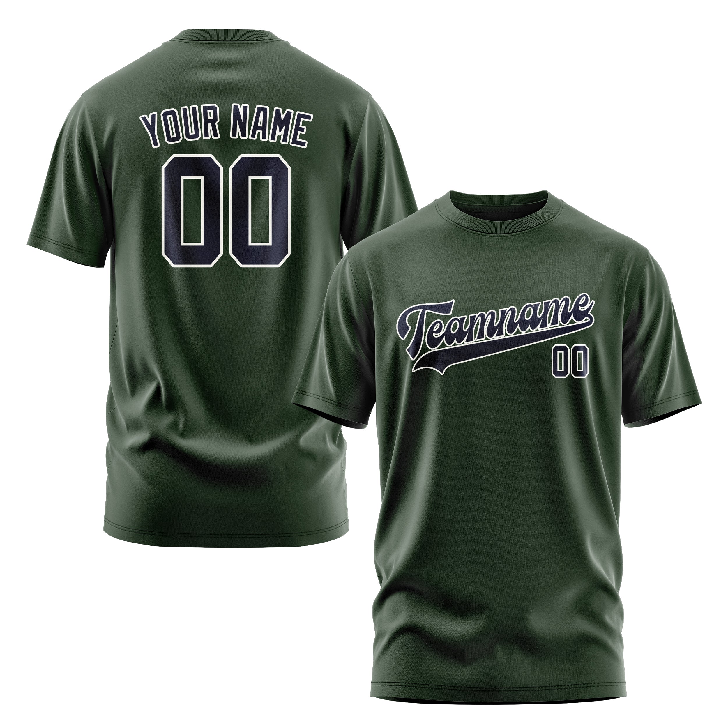 Custom Dark Green Navy T-Shirt