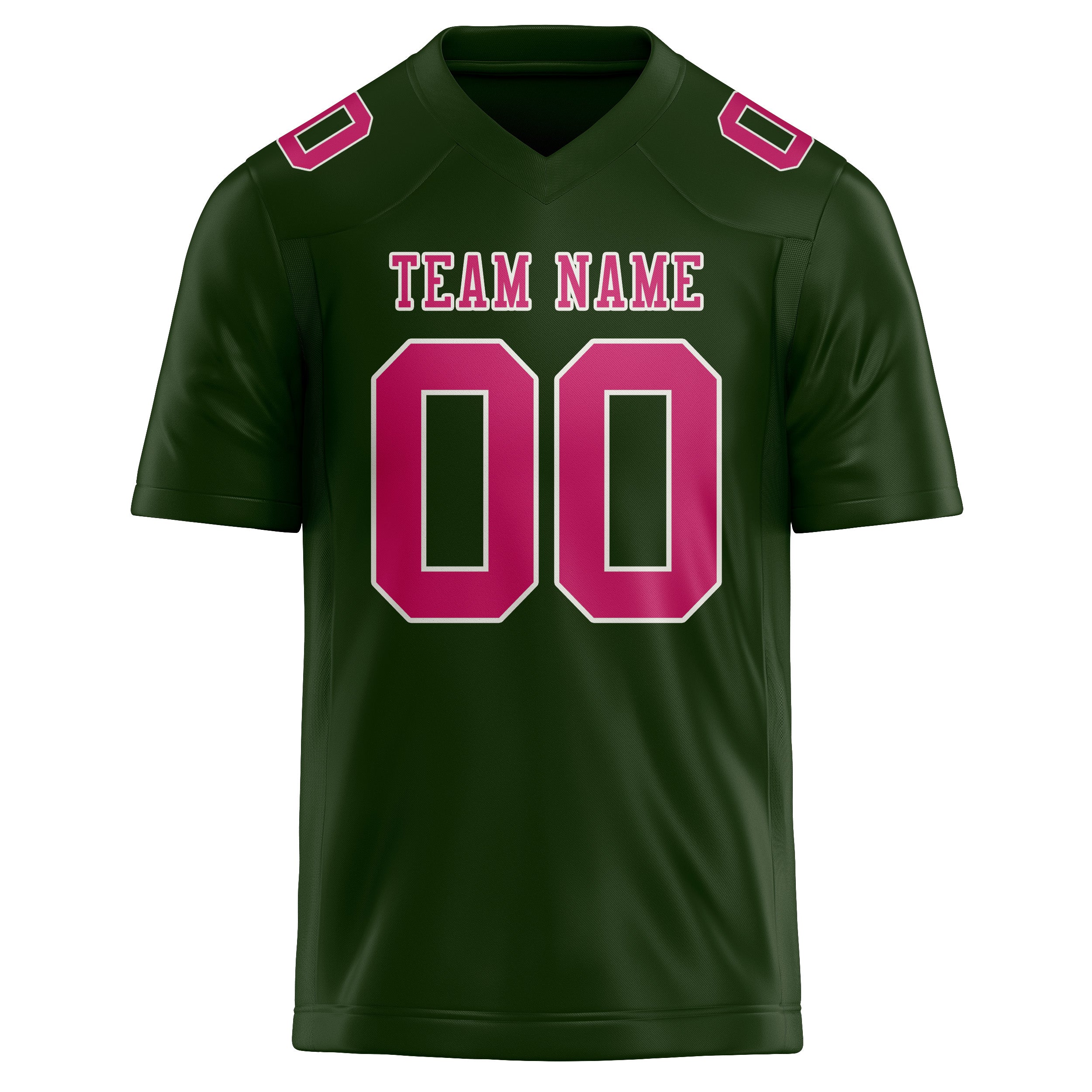 Custom Dark Green Pink Football Jersey