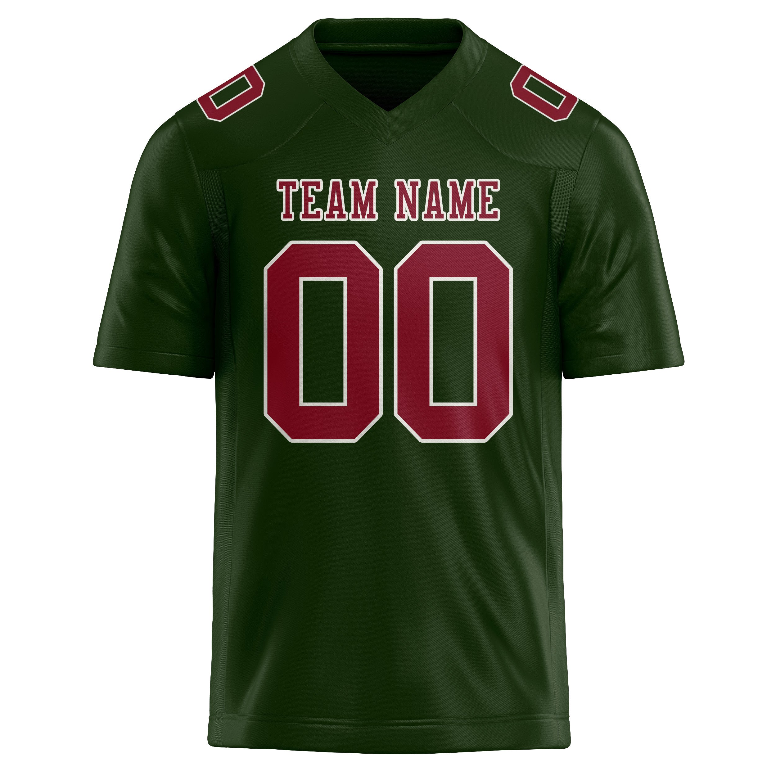 Custom Dark Green Crimson Red Football Jersey