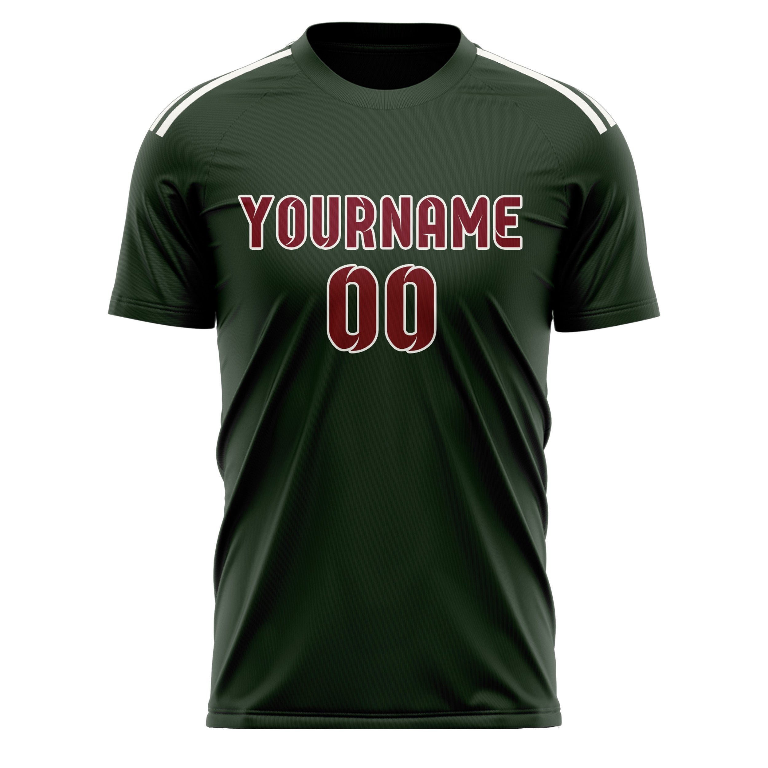 Custom Dark Green Crimson Red Soccer Jersey