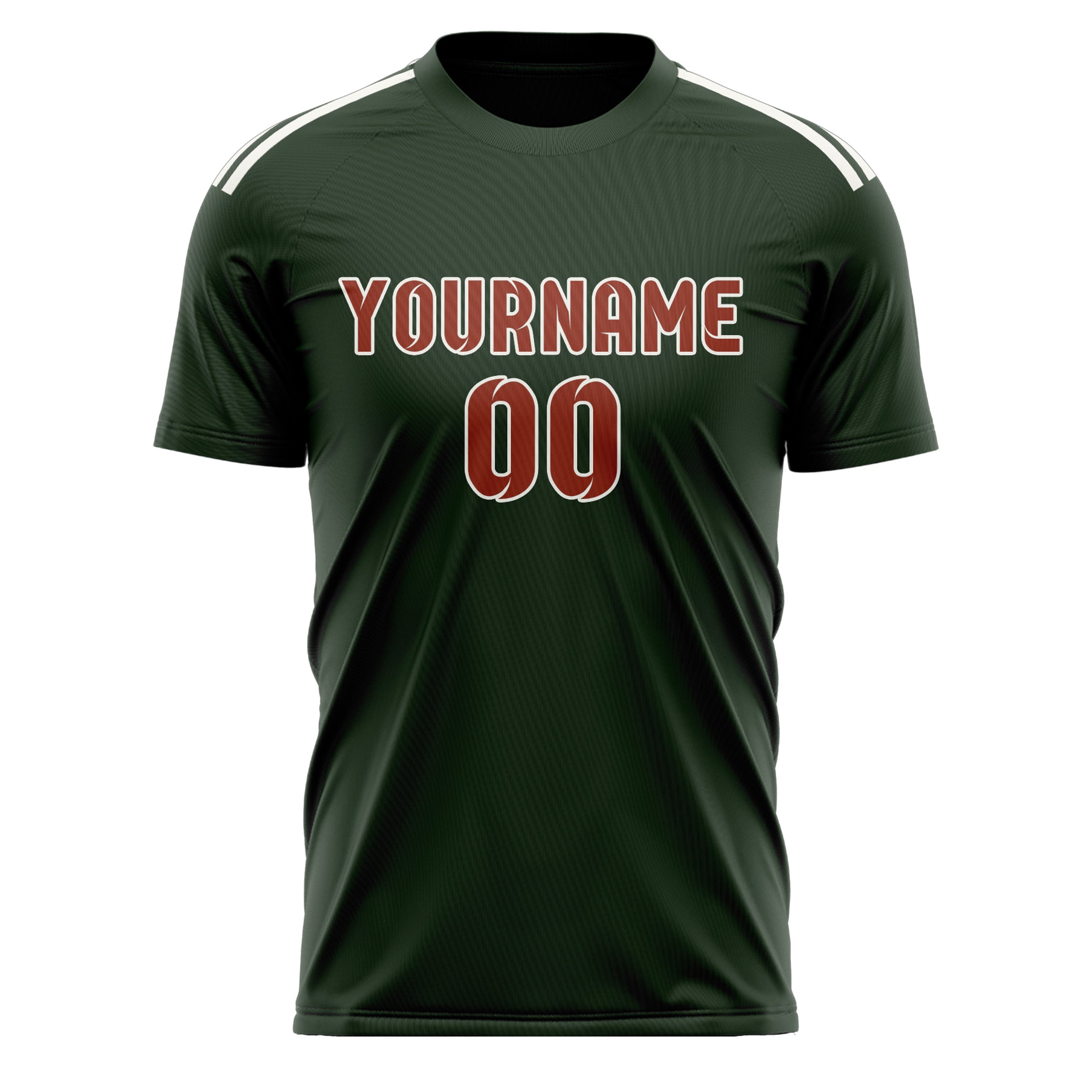 Custom Dark Green Coral Red Soccer Jersey