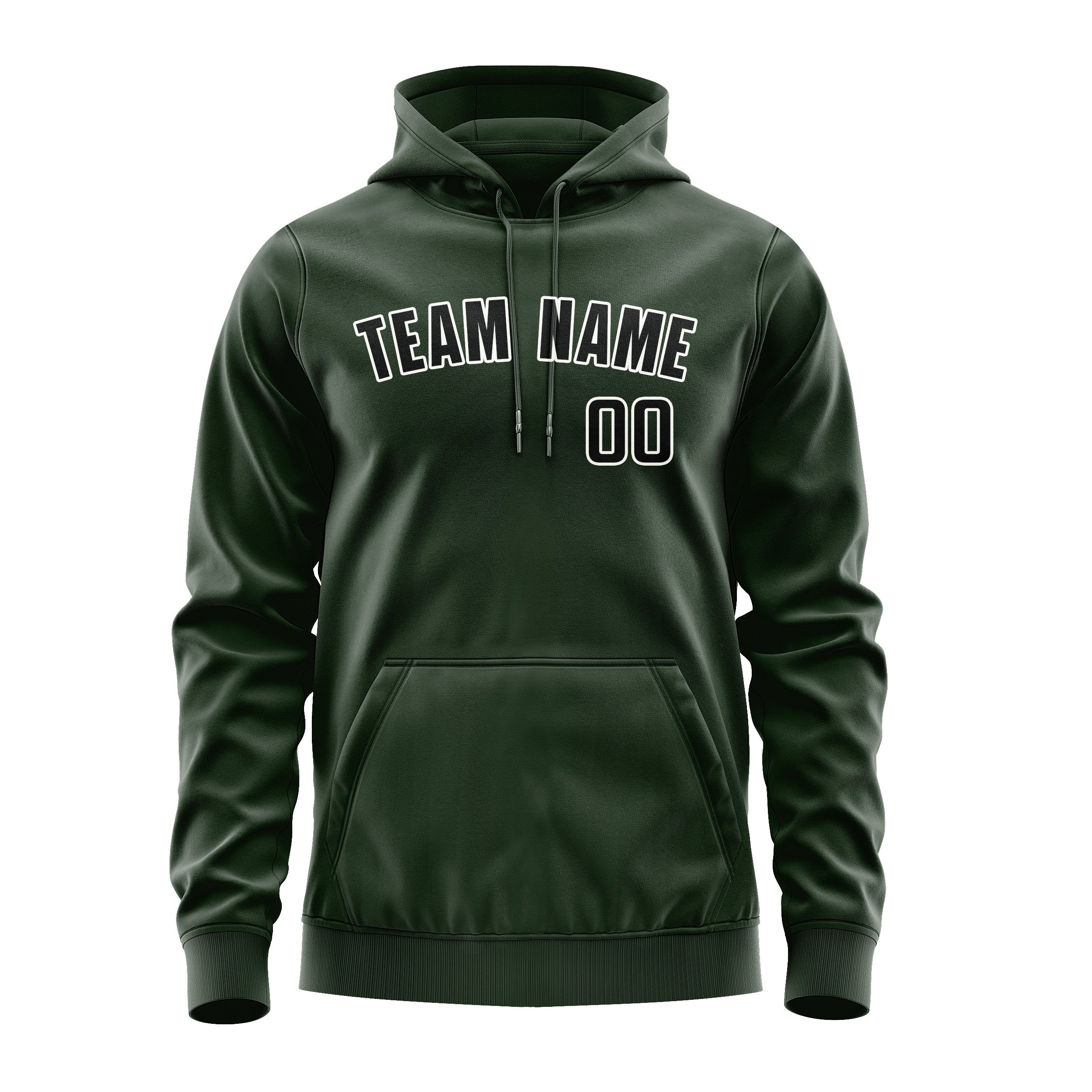 Custom Dark Green Black Hoodie