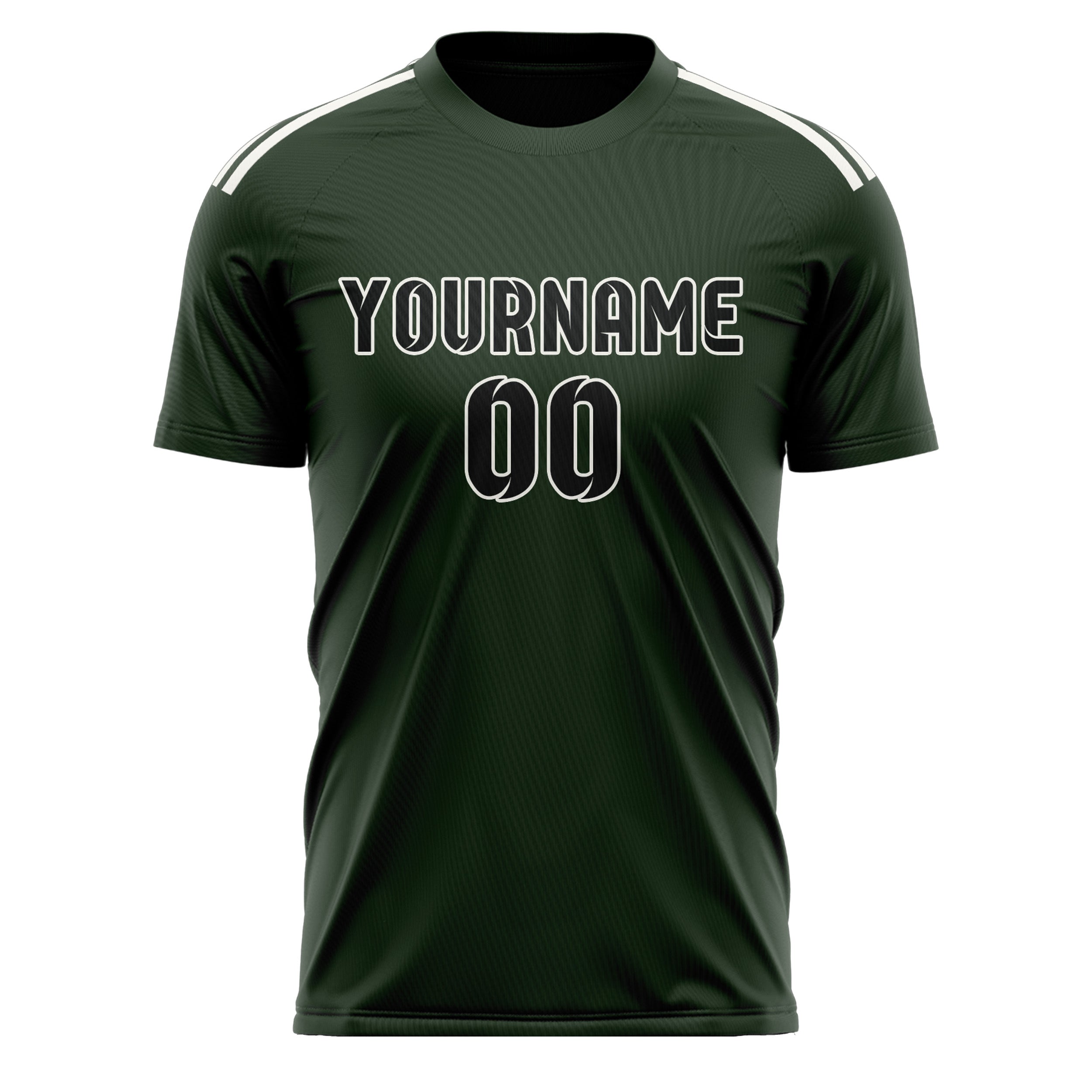 Custom Dark Green Black Soccer Jersey