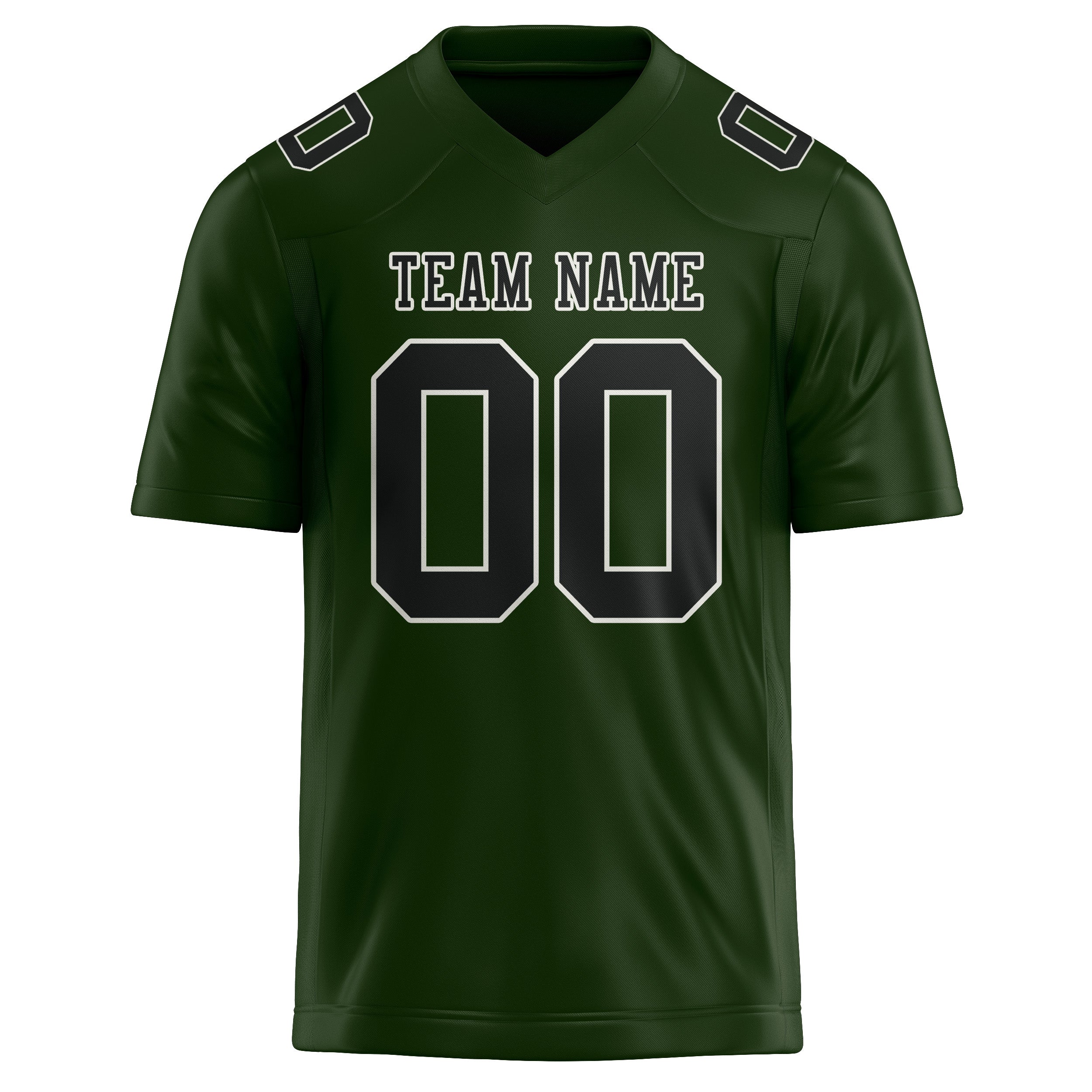 Custom Dark Green Black Football Jersey