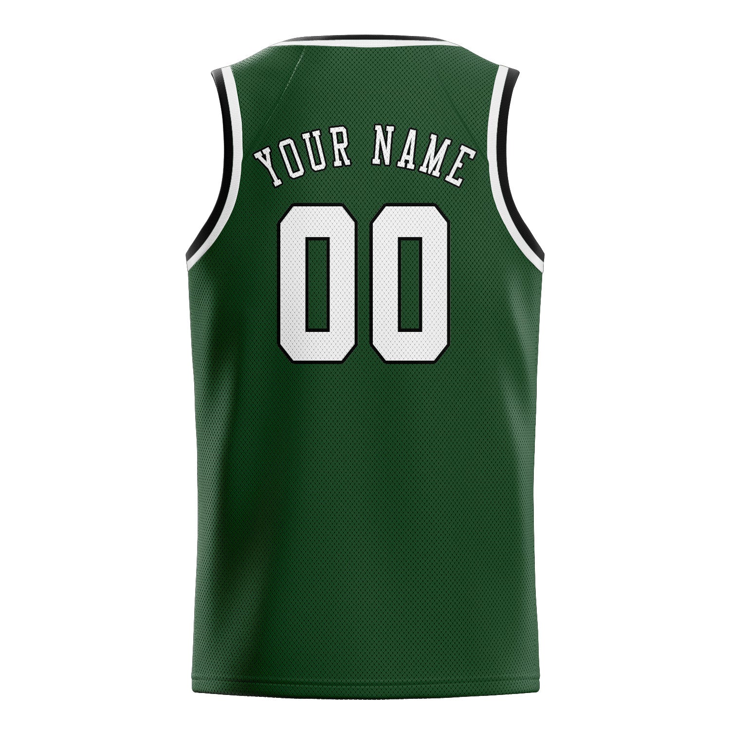 Custom Dark Green White Basketball Jersey