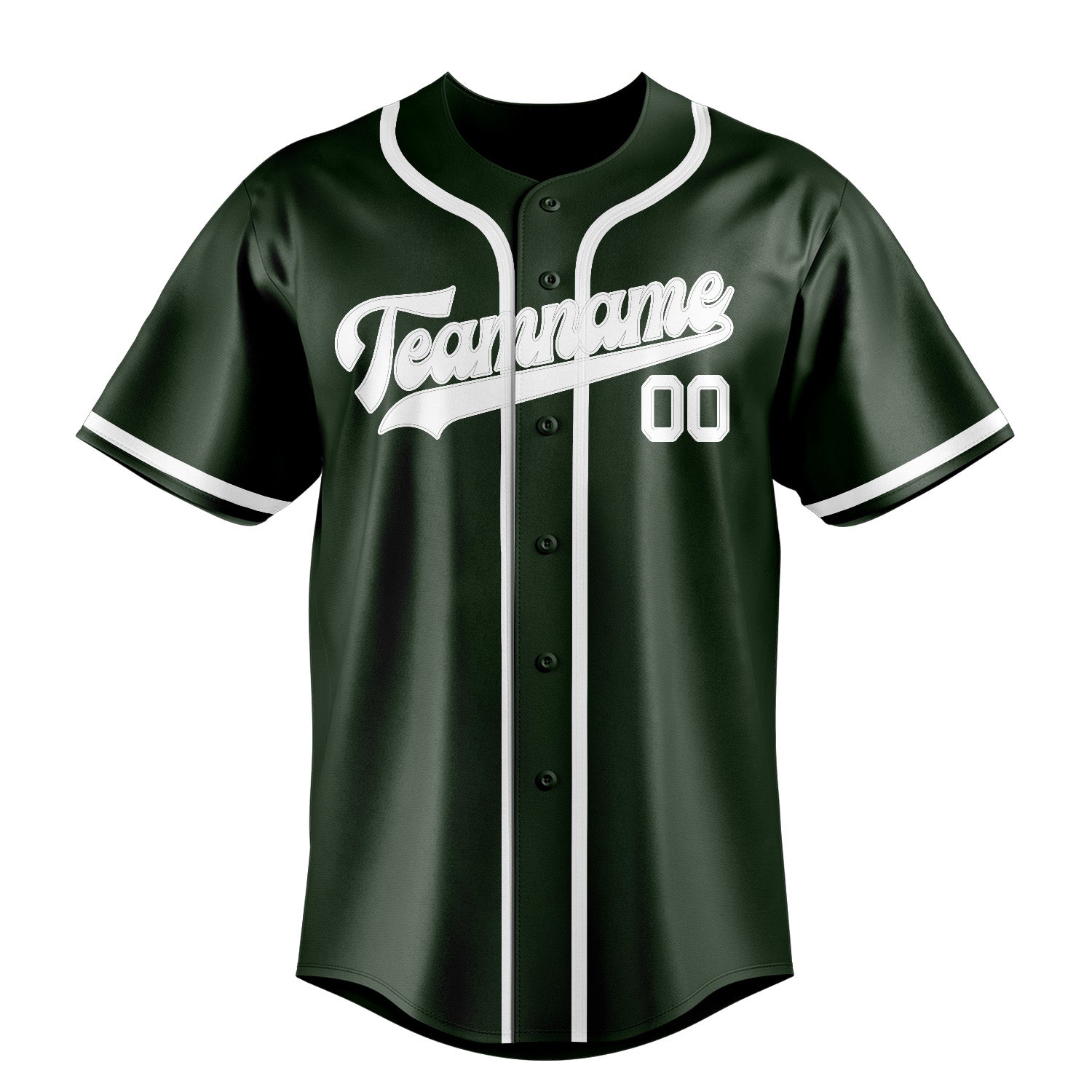 Custom Dark Green White Baseball Jersey