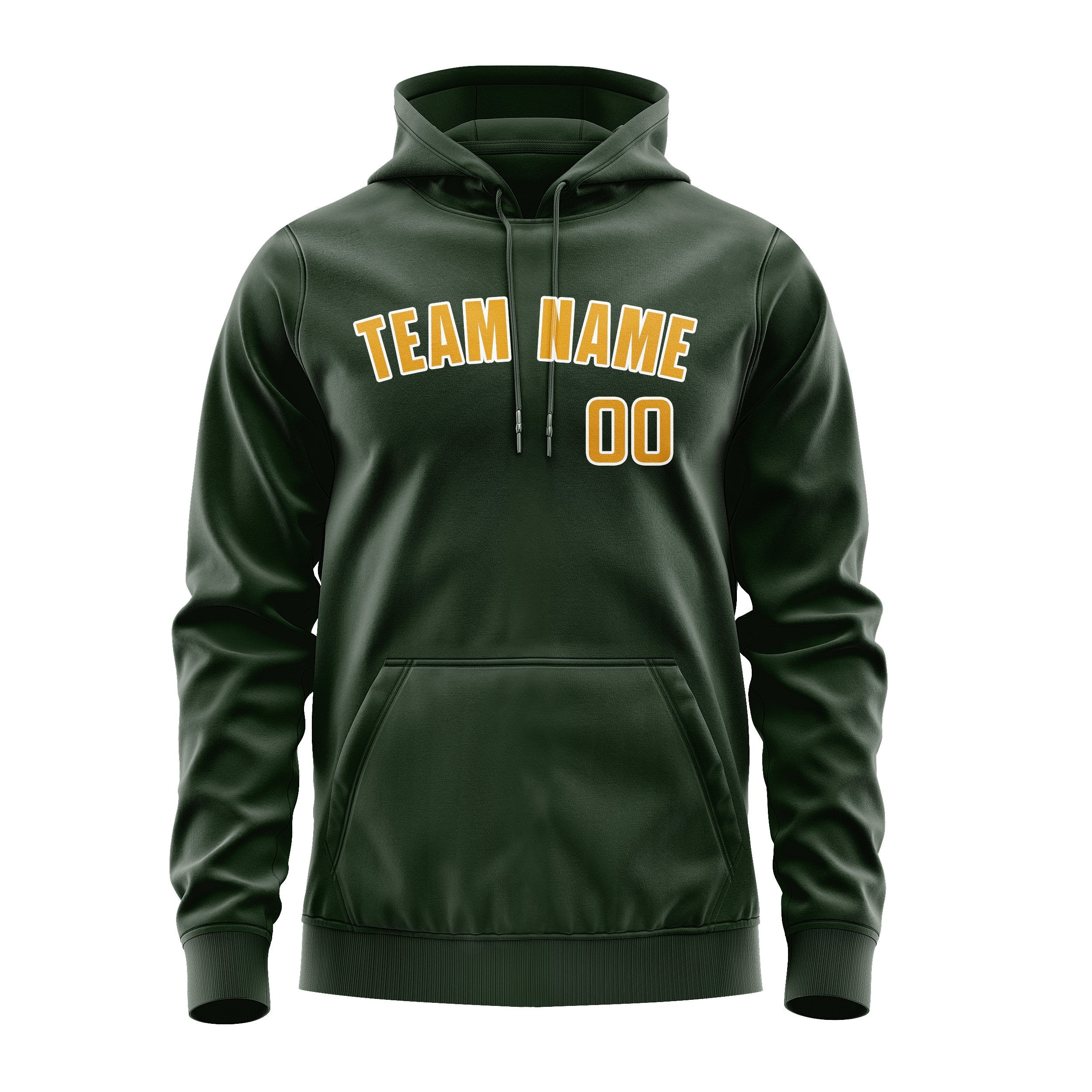 Custom Dark Green Yellow Hoodie