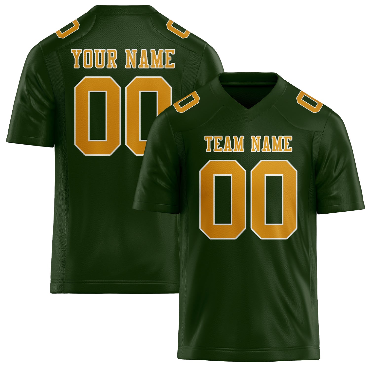 Custom Dark Green Yellow Football Jersey