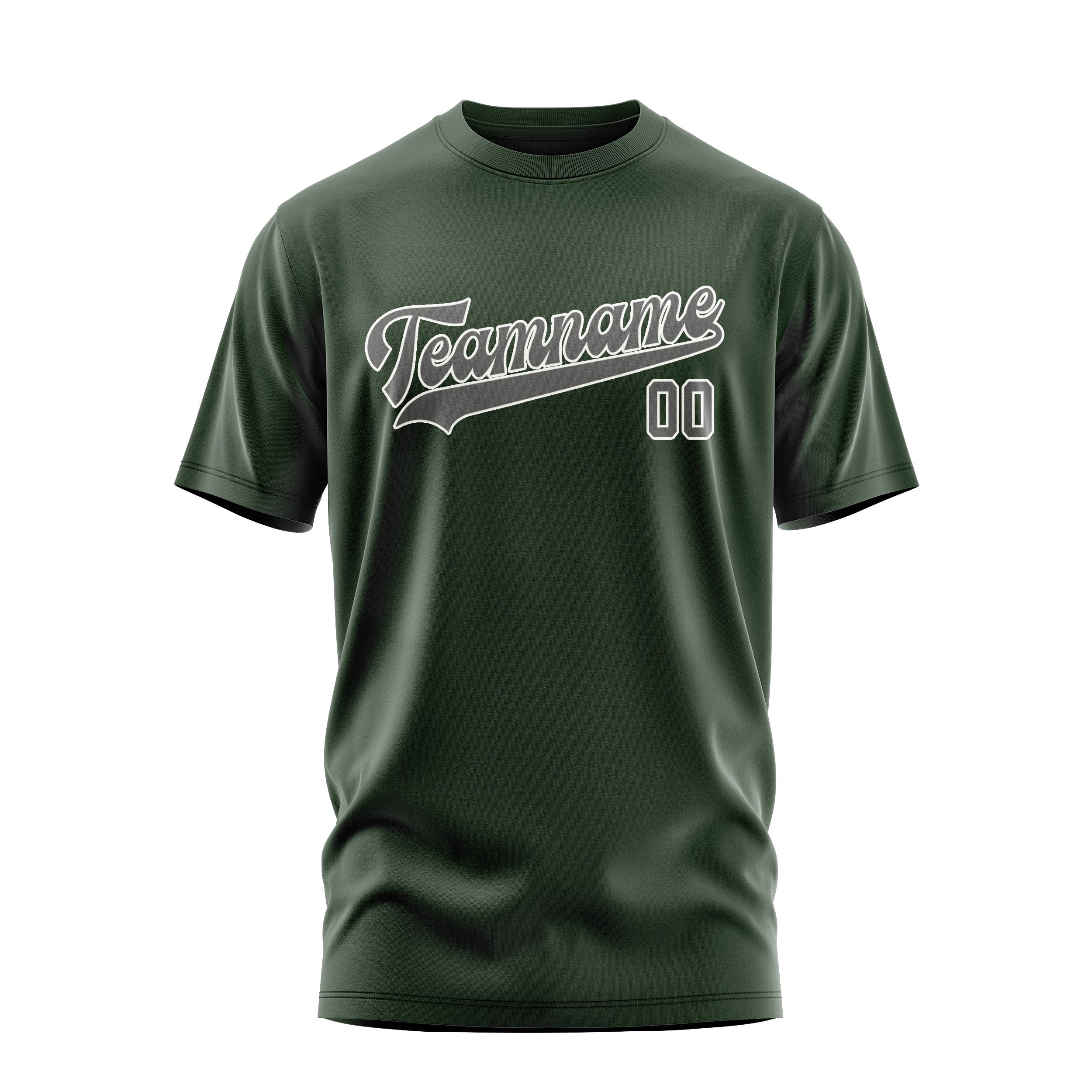 Custom Dark Green Dark Grey T-Shirt