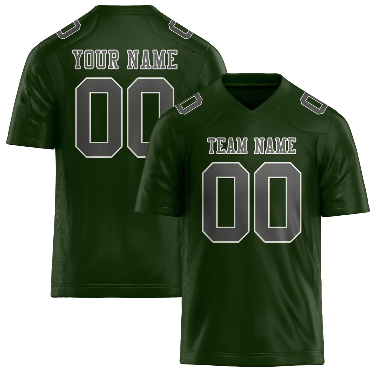Custom Dark Green Dark Grey Football Jersey