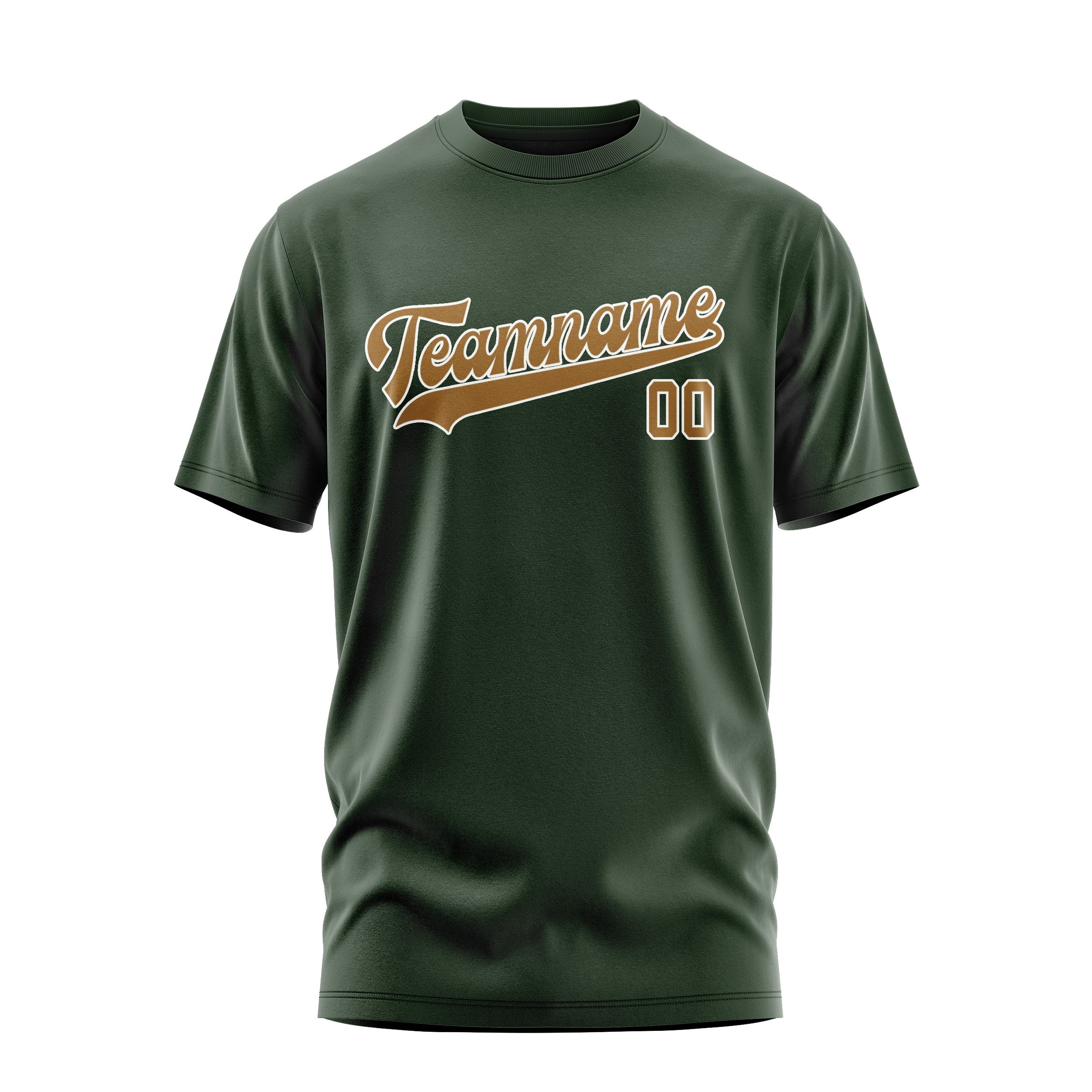 Custom Dark Green Khaki T-Shirt