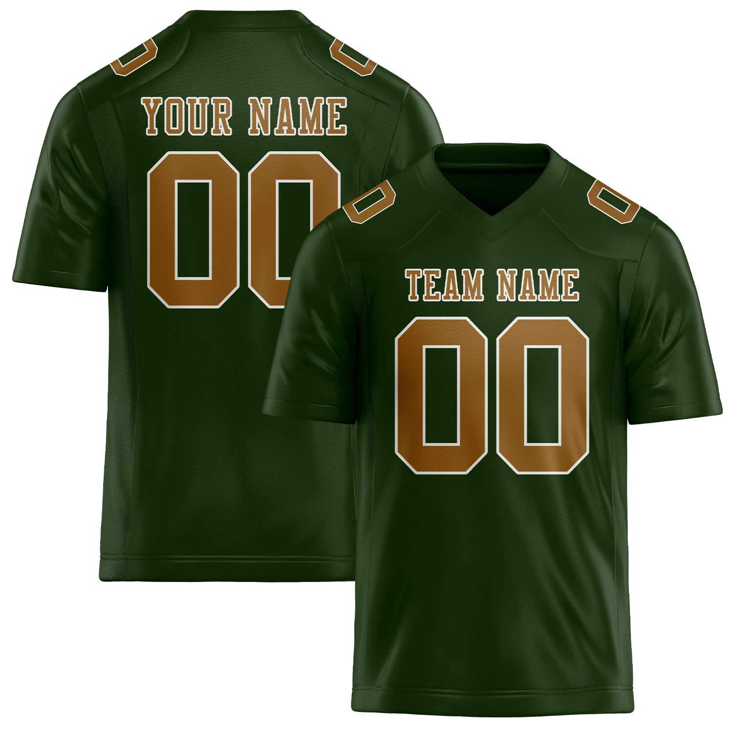Custom Dark Green Khaki Football Jersey