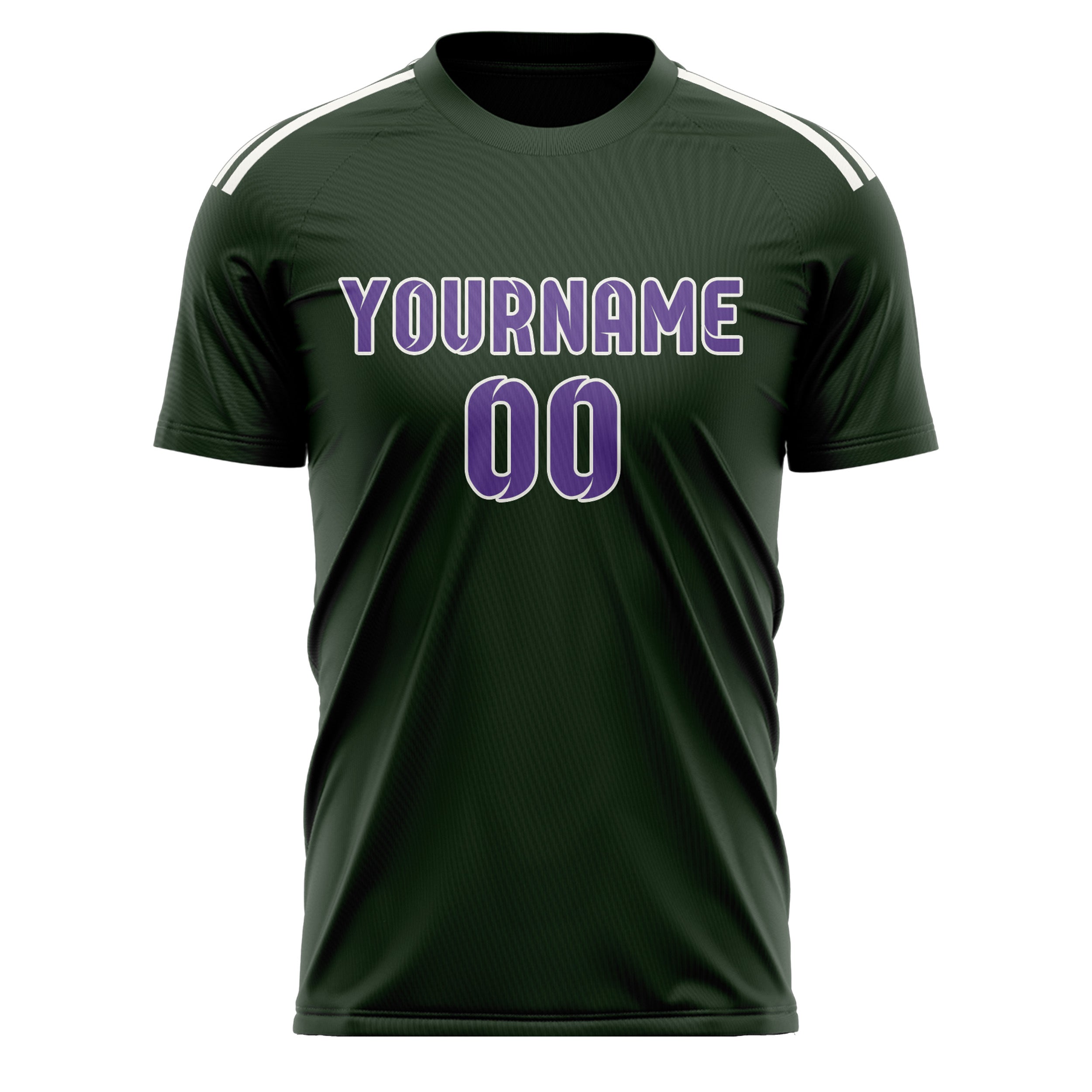 Custom Dark Green Light Purple Soccer Jersey