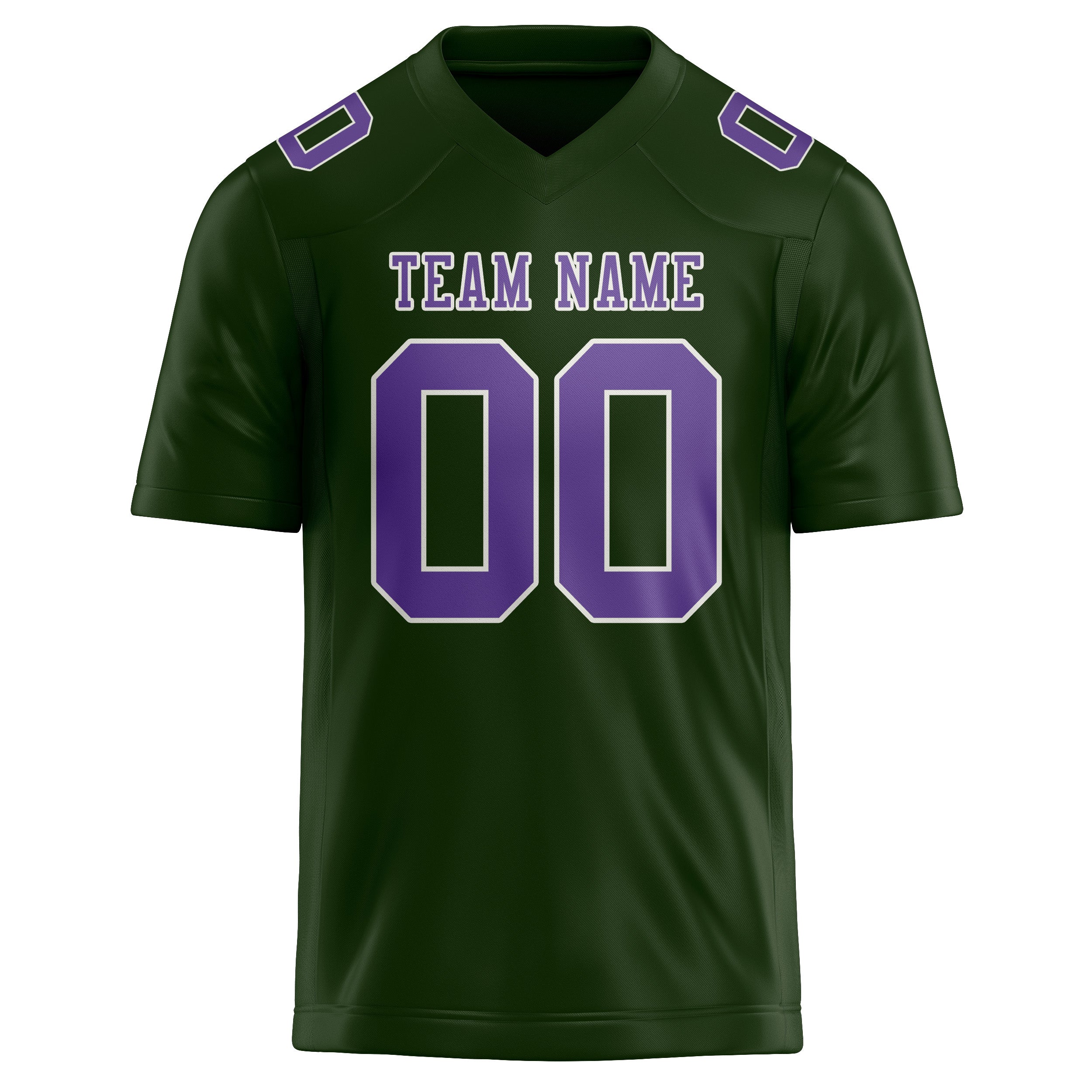 Custom Dark Green Light Purple Football Jersey