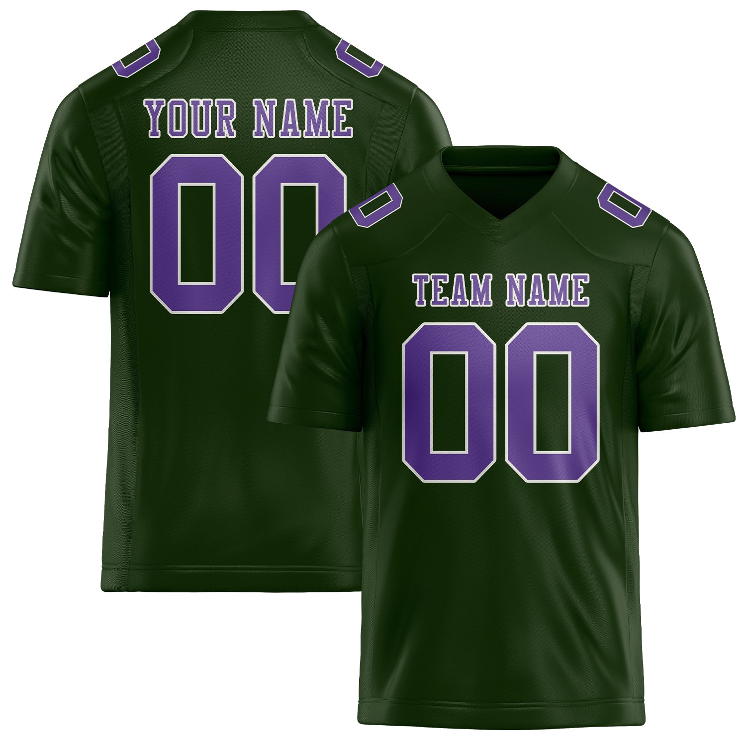 Custom Dark Green Light Purple Football Jersey