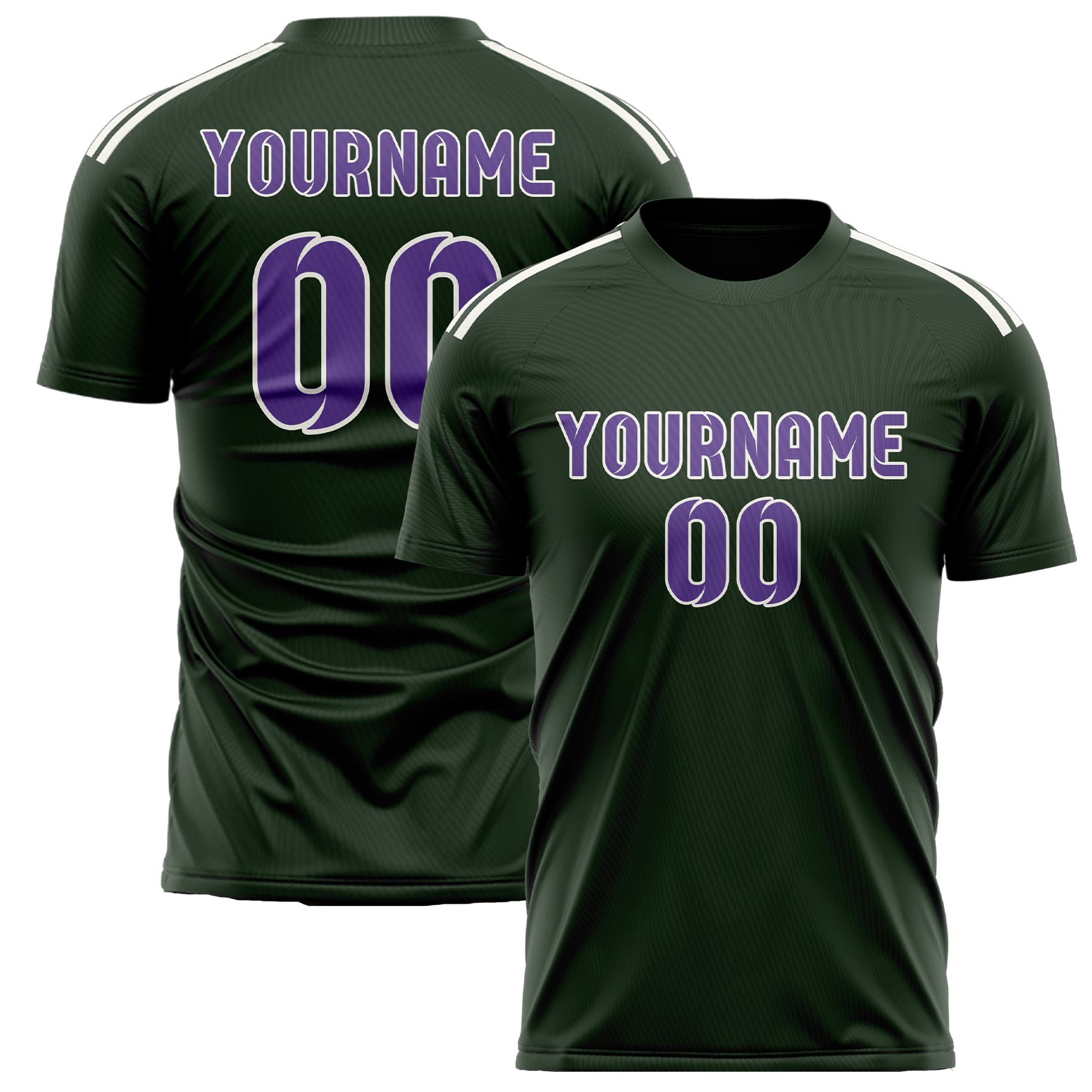 Custom Dark Green Light Purple Soccer Jersey