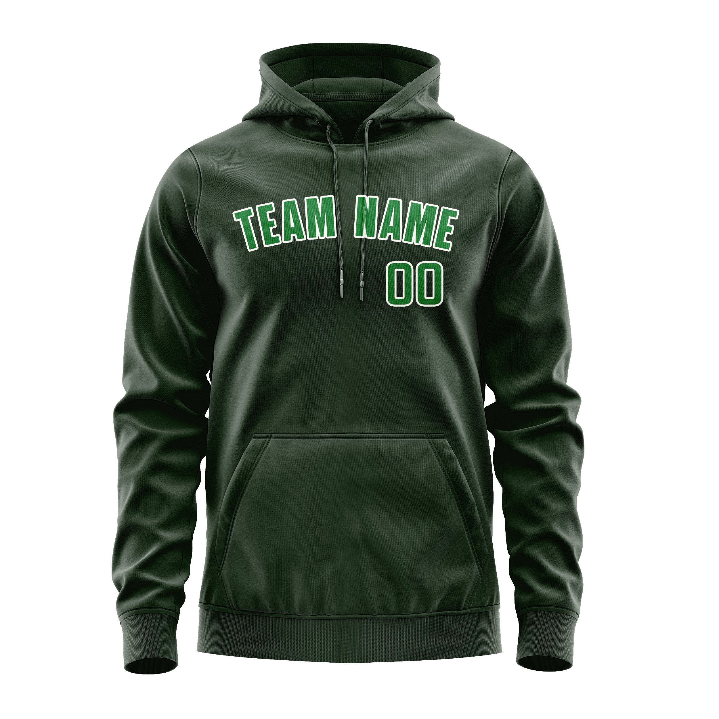 Custom Dark Green Emerald Green Hoodie
