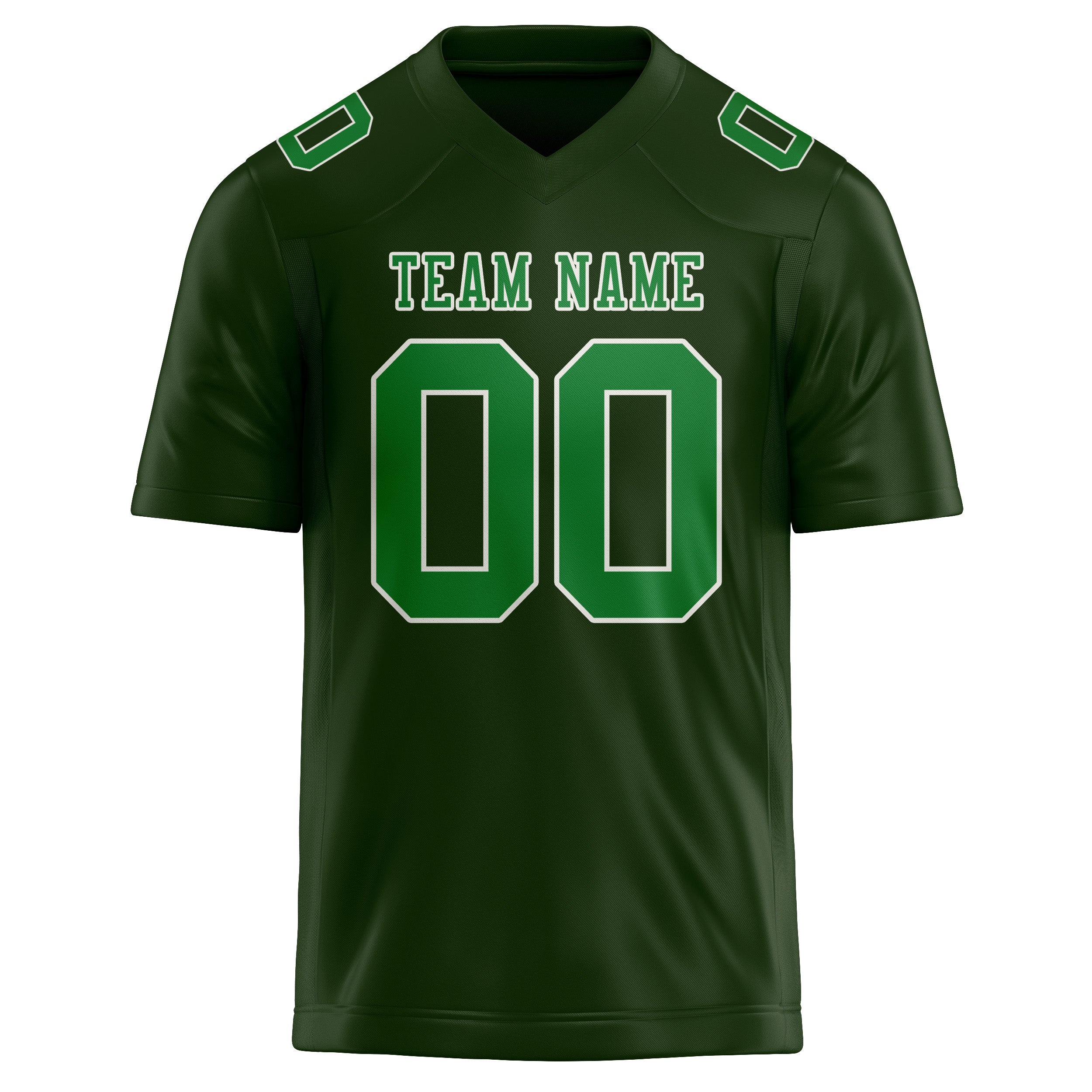 Custom Dark Green Emerald Green Football Jersey