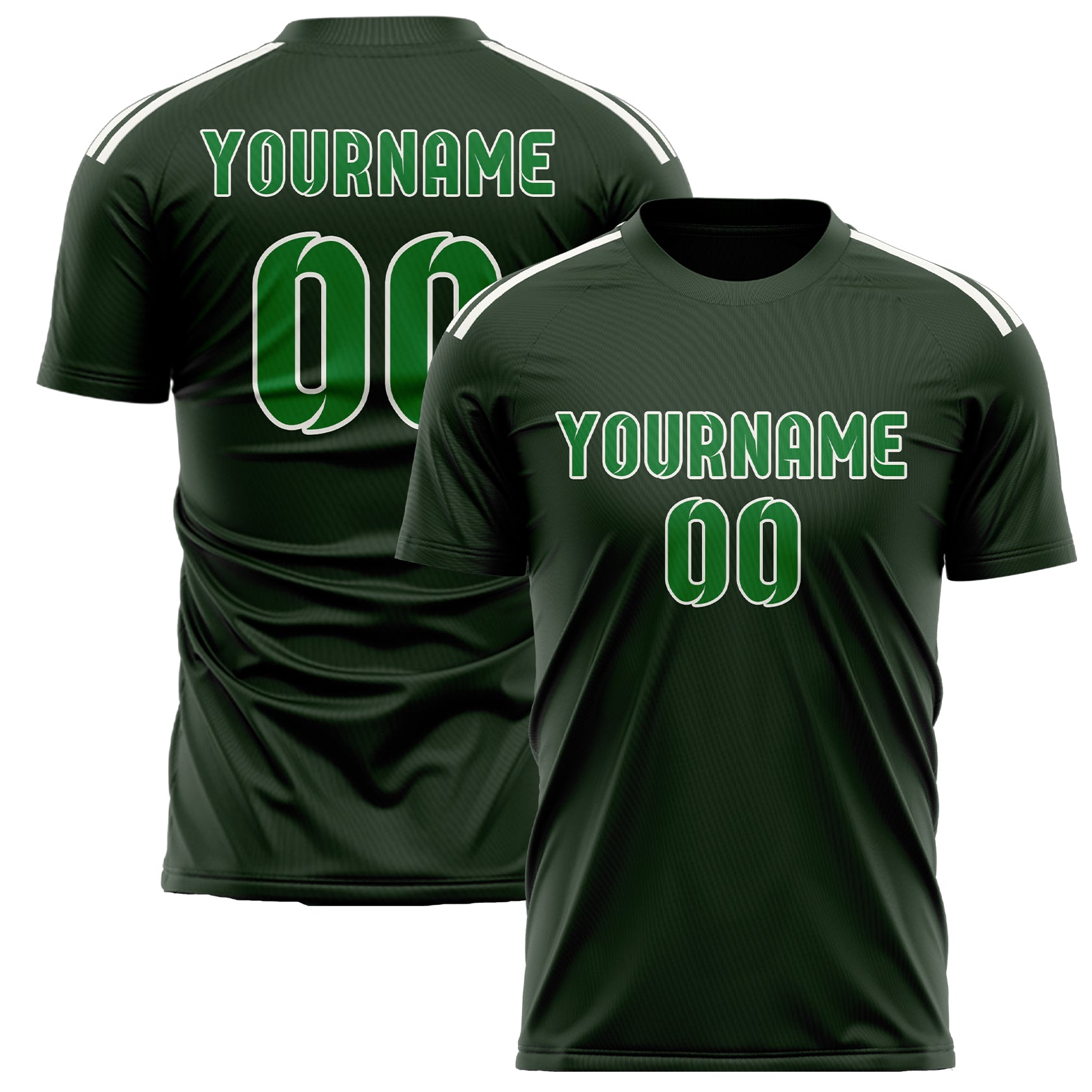 Custom Dark Green Emerald Green Soccer Jersey
