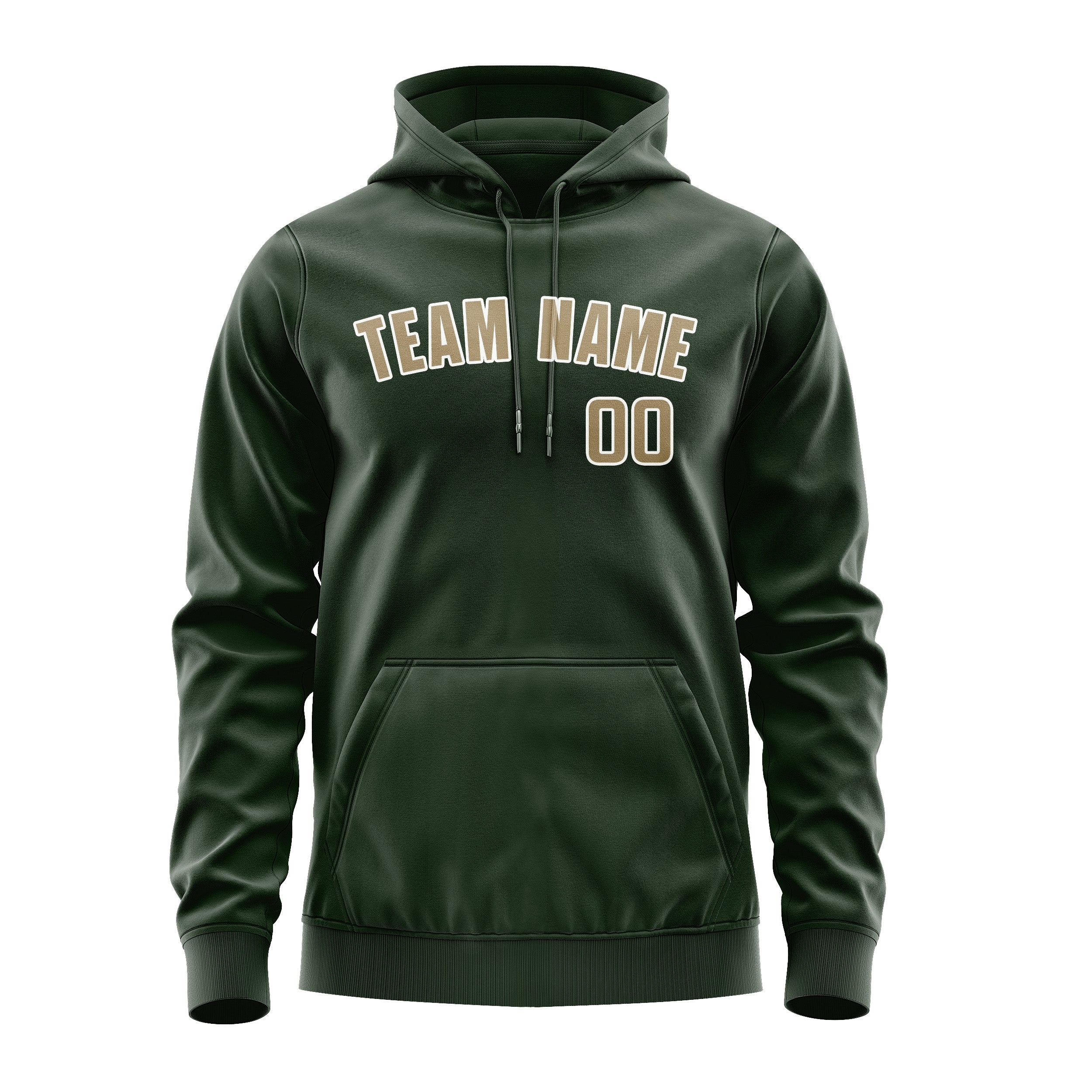 Custom Dark Green Light Khaki Hoodie