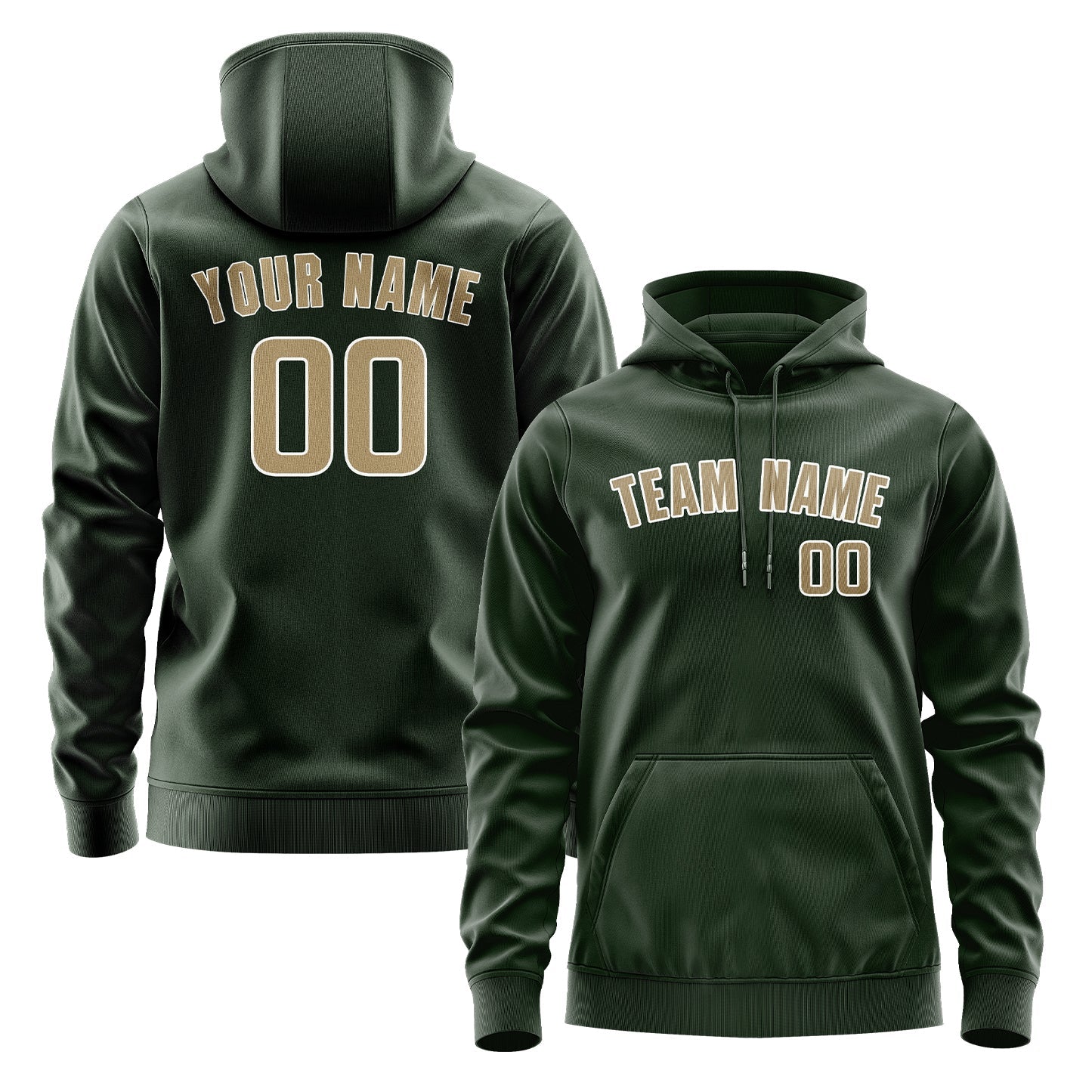 Custom Dark Green Light Khaki Hoodie