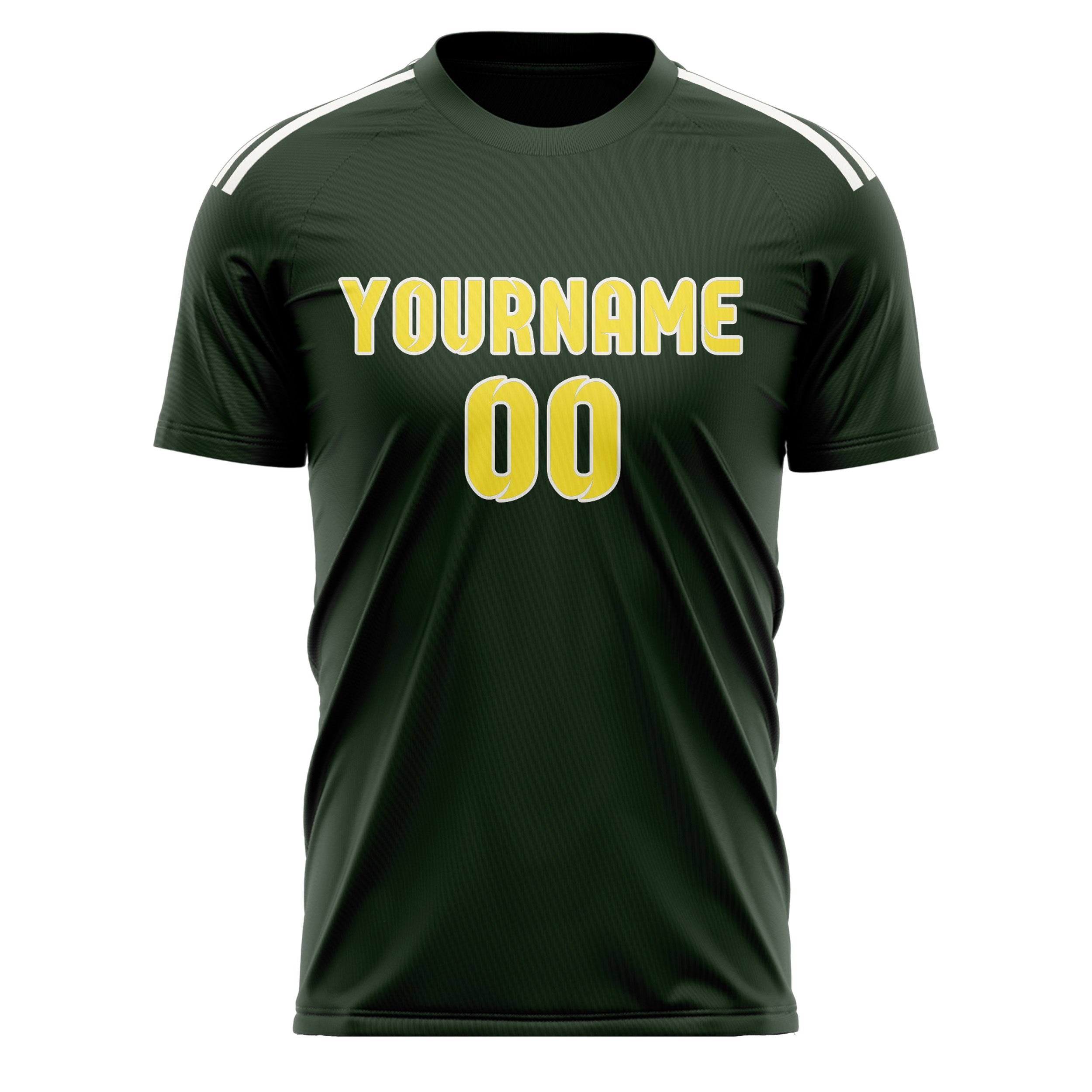 Custom Dark Green Light Yellow Soccer Jersey