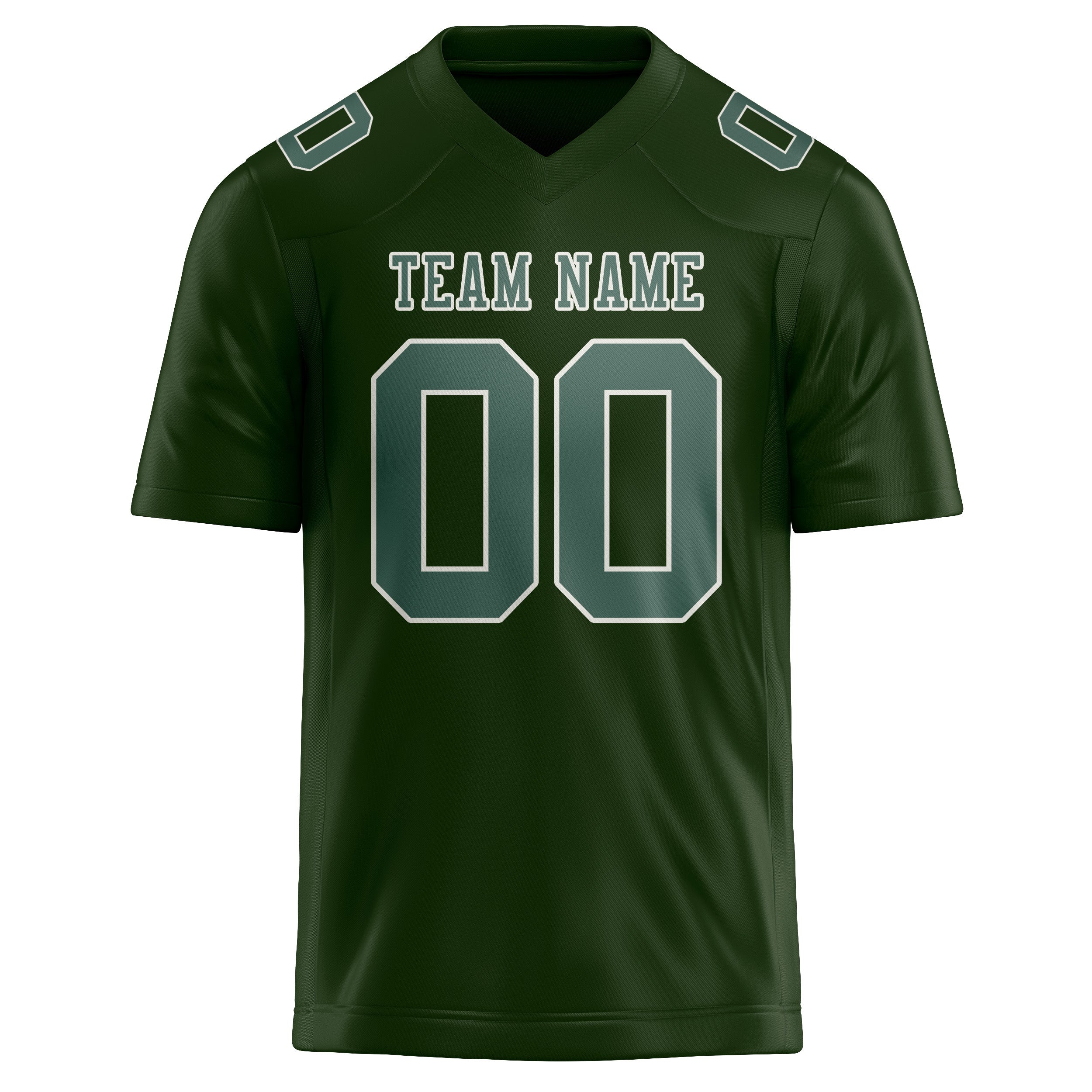 Custom Dark Green Blue Green Football Jersey