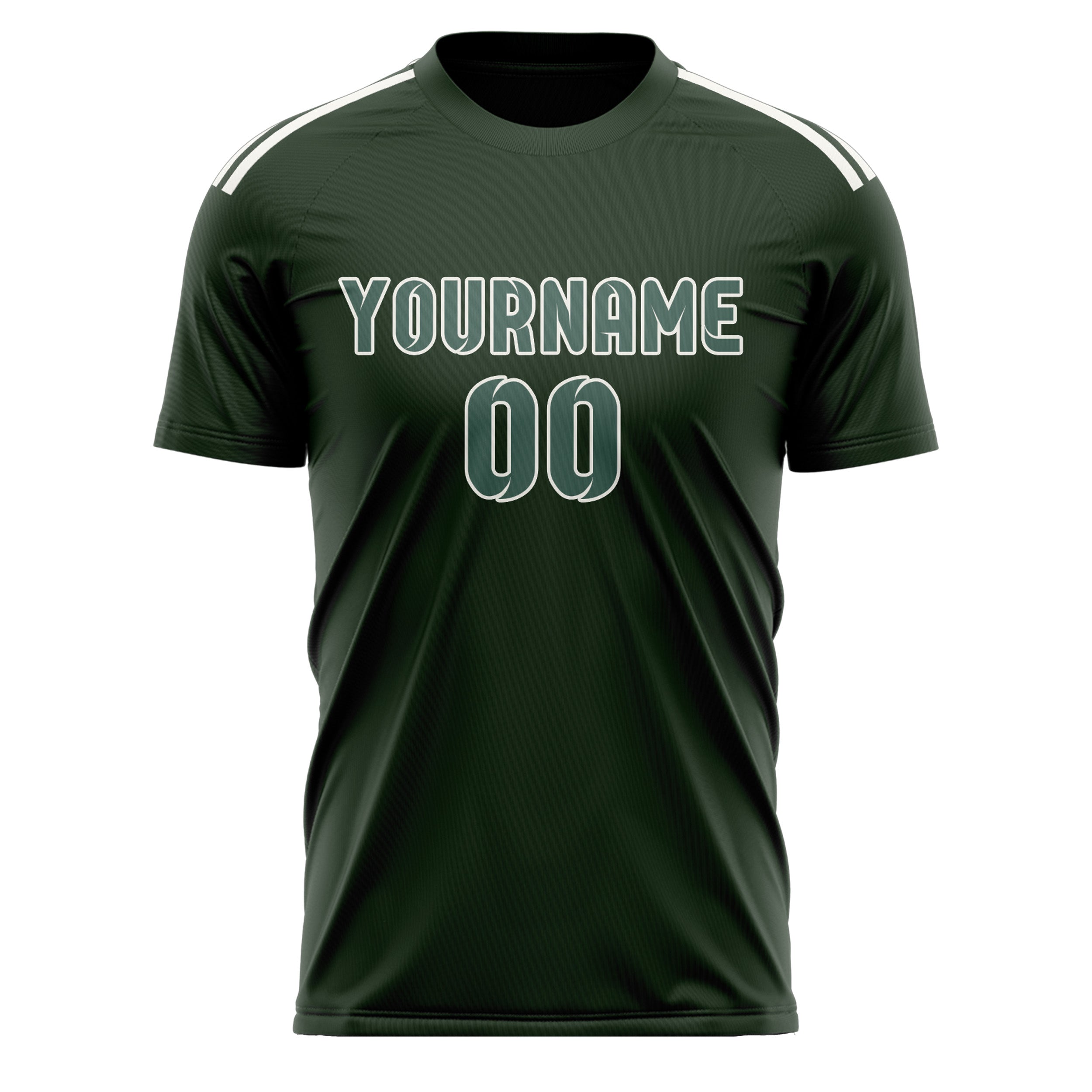 Custom Dark Green Blue Green Soccer Jersey