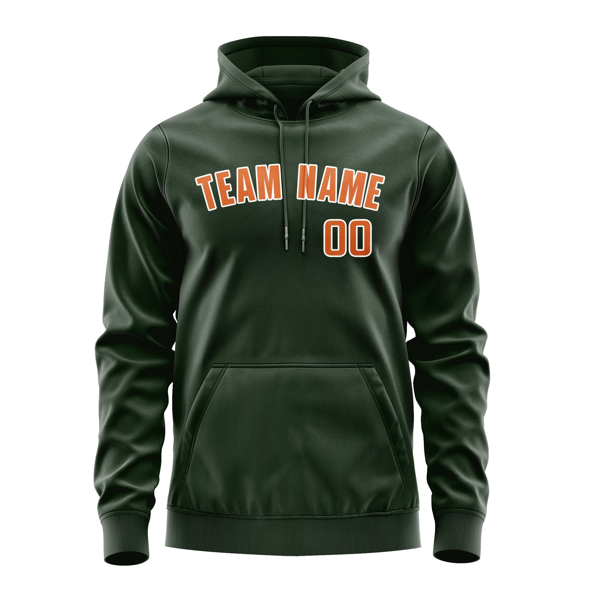 Custom Dark Green Orange Hoodie