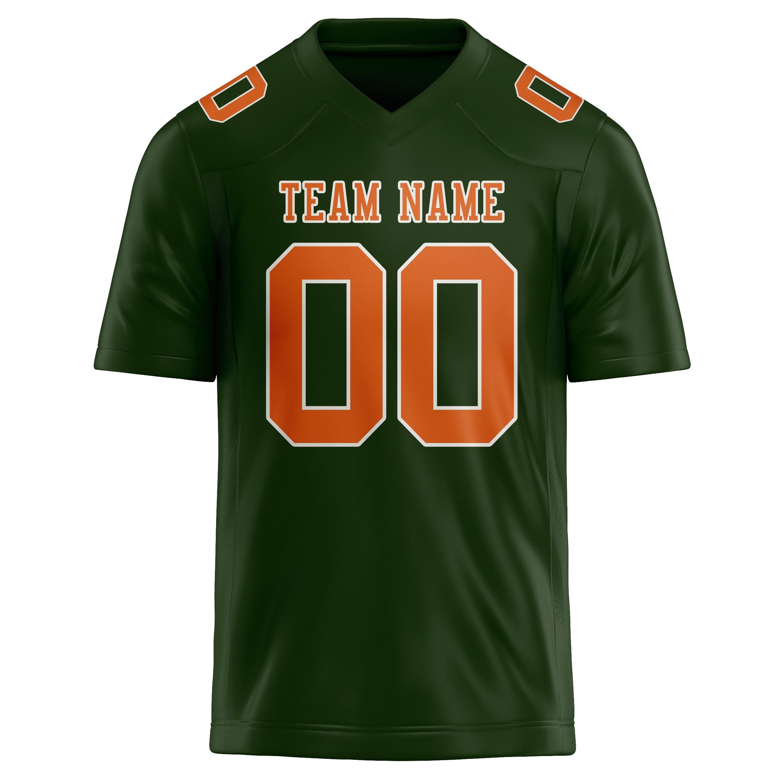 Custom Dark Green Orange Football Jersey