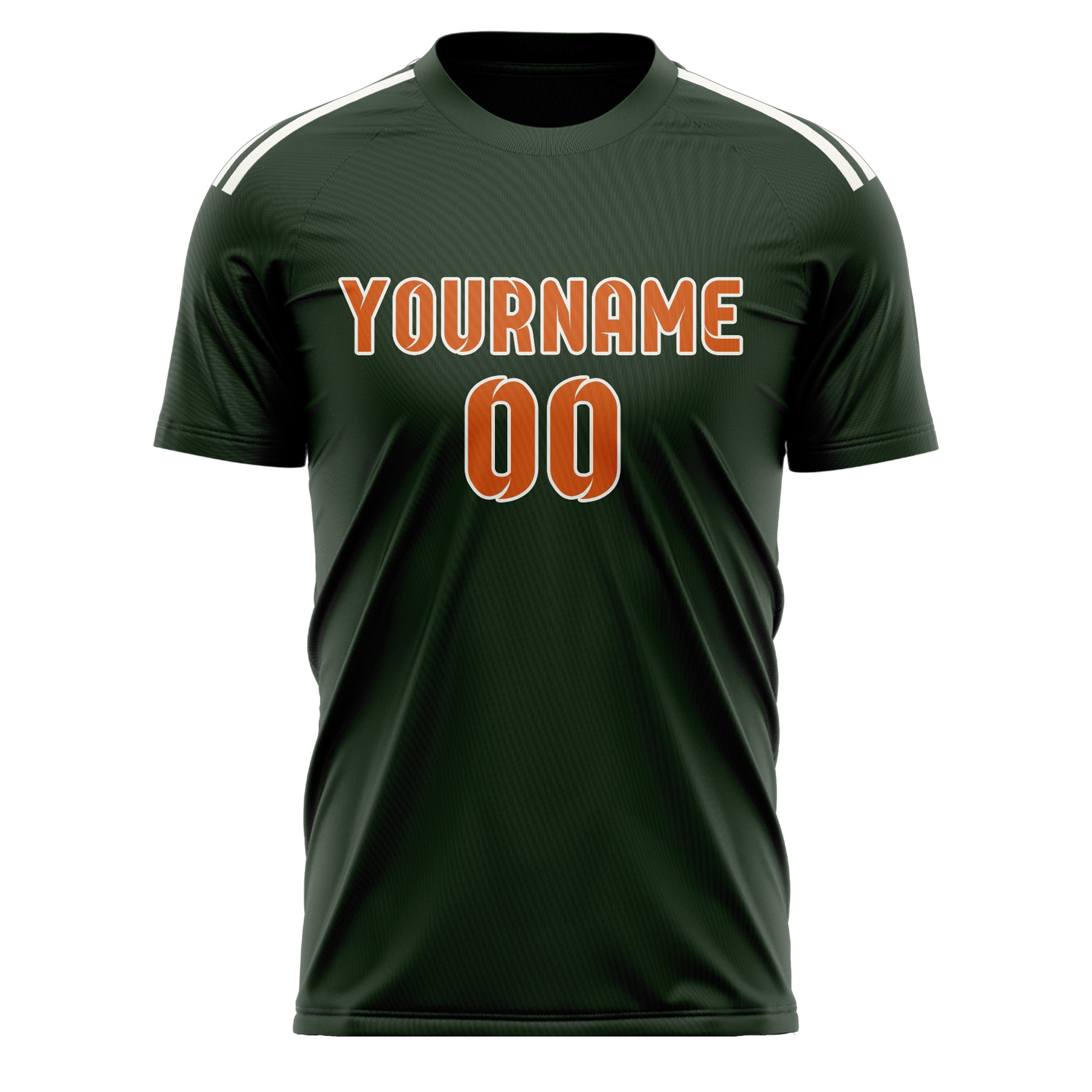 Custom Dark Green Orange Soccer Jersey