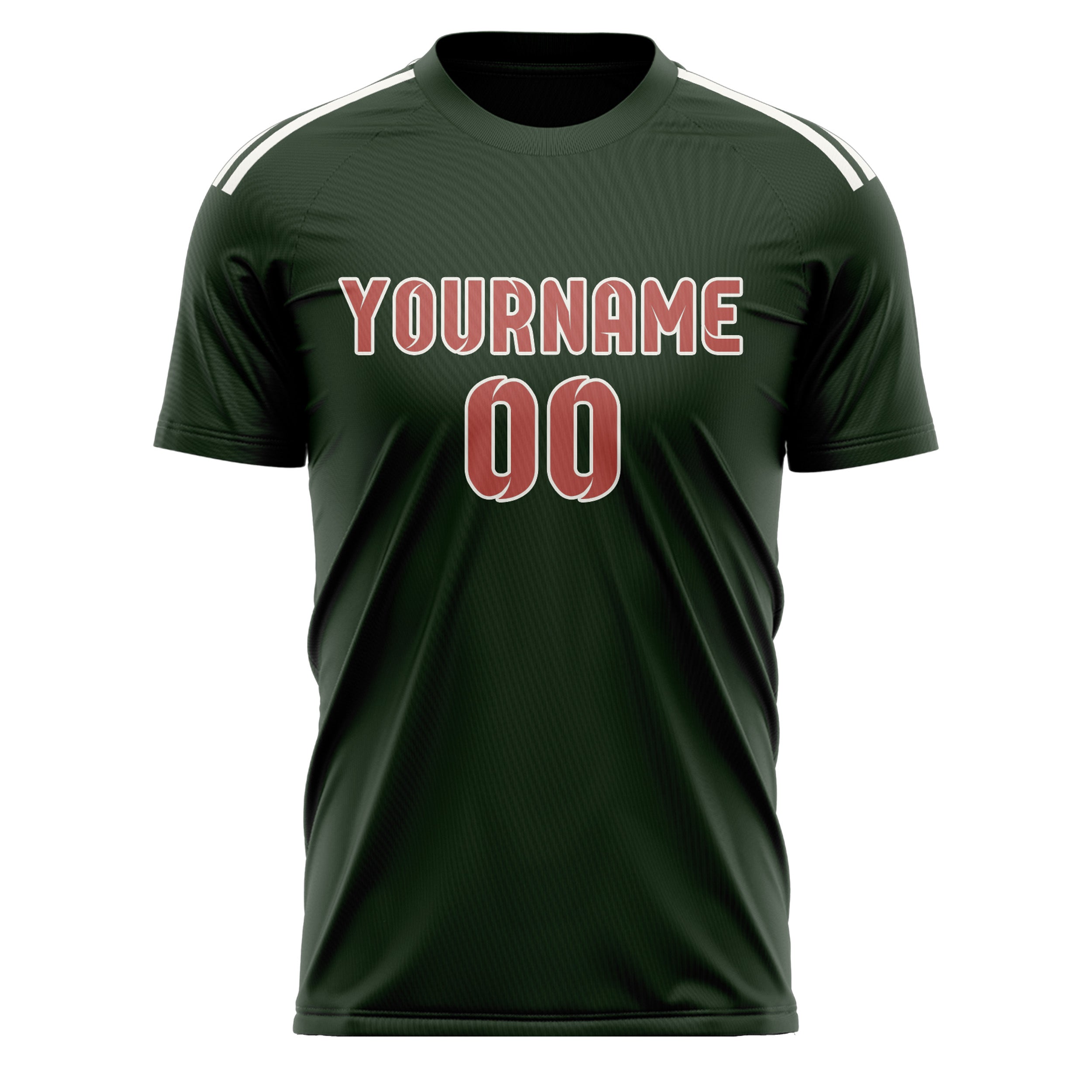 Custom Dark Green Copper Rose Soccer Jersey