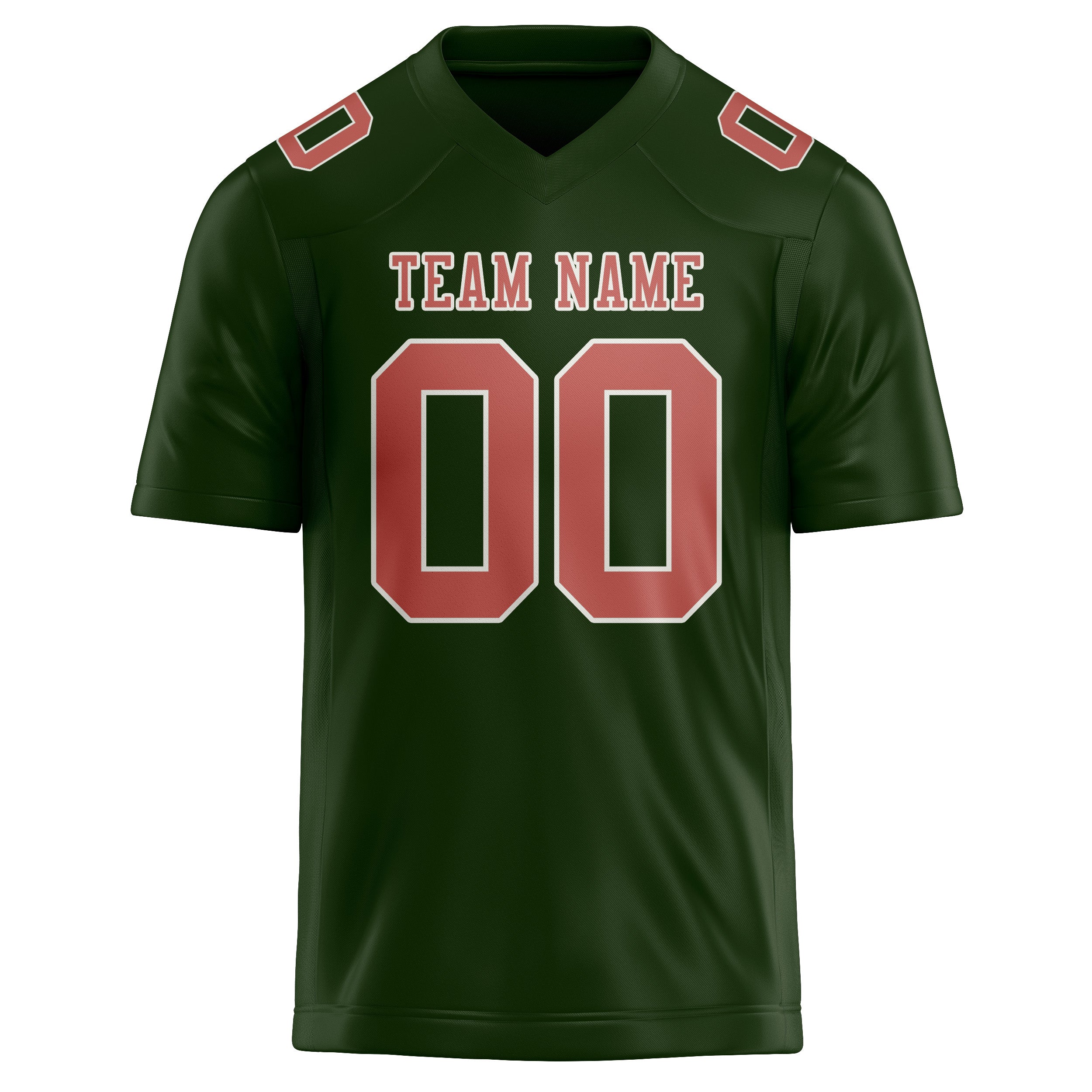 Custom Dark Green Copper Rose Football Jersey