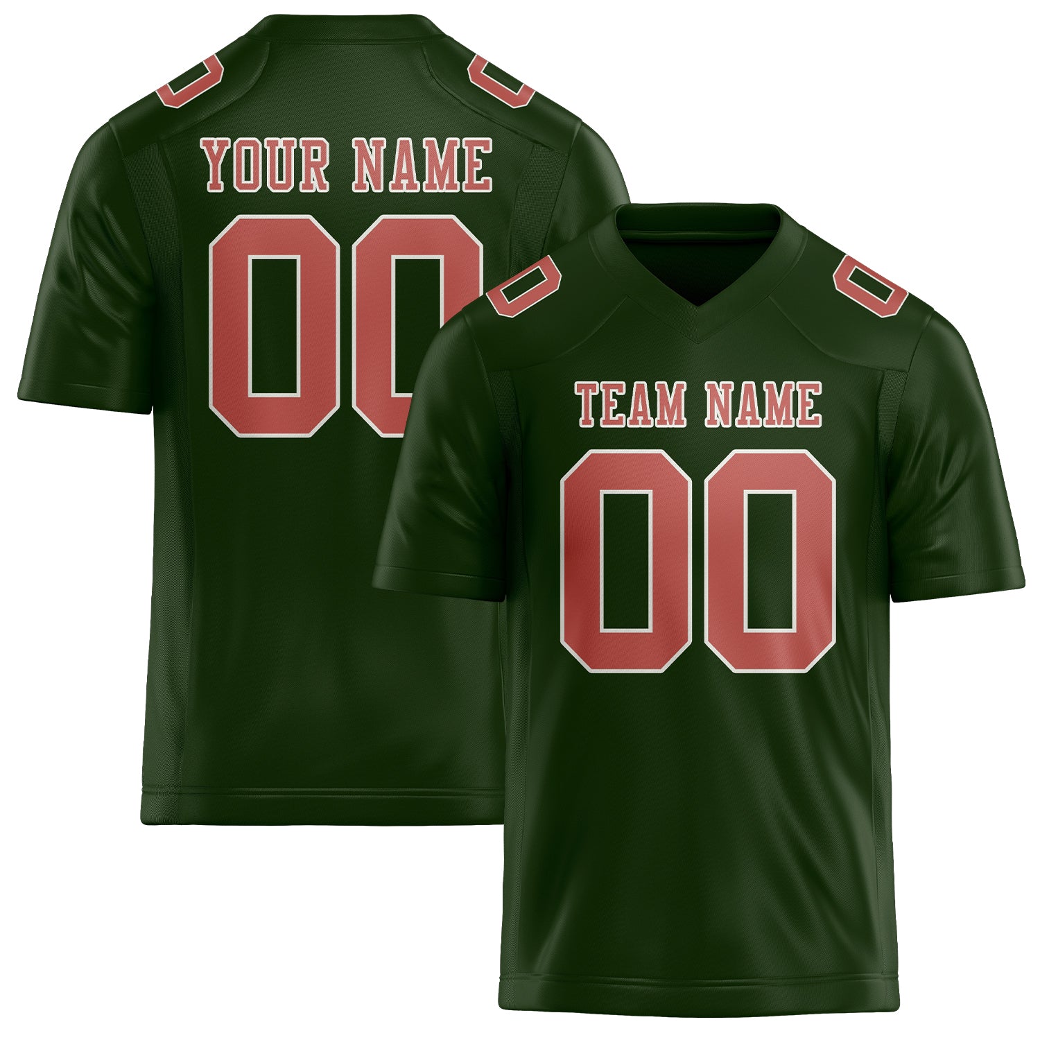 Custom Dark Green Copper Rose Football Jersey